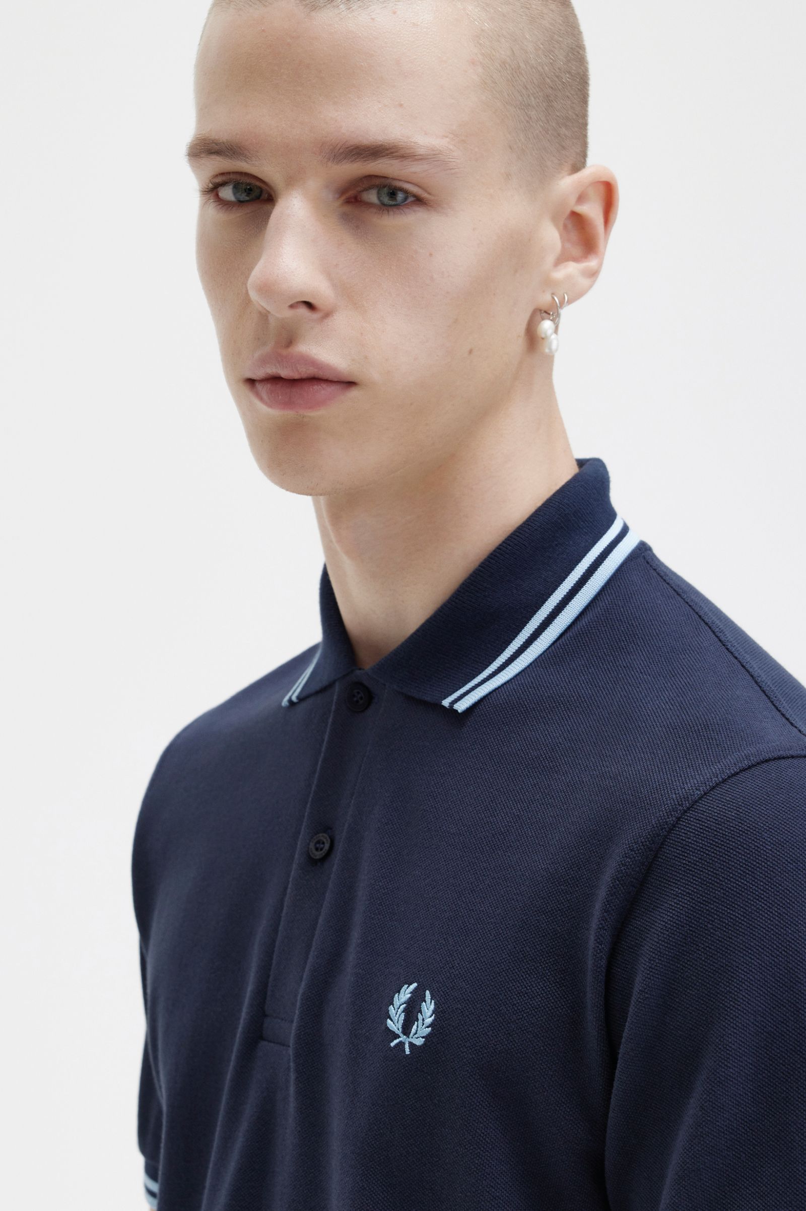 The Fred Perry ShirtM12 Navy / Ice / Ice 7038113