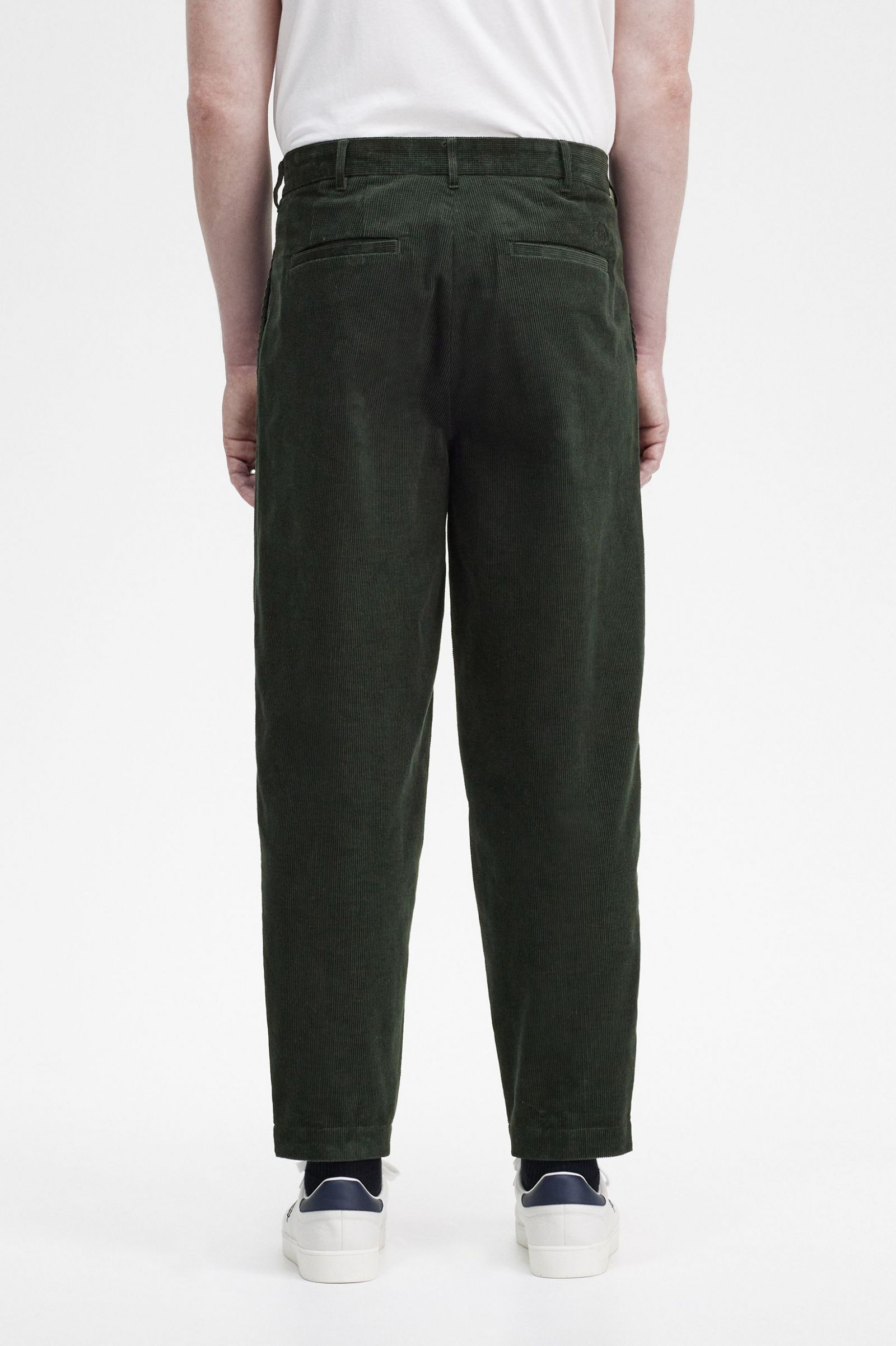 Waffle Cord Tapered Trousers Night Green 7038692