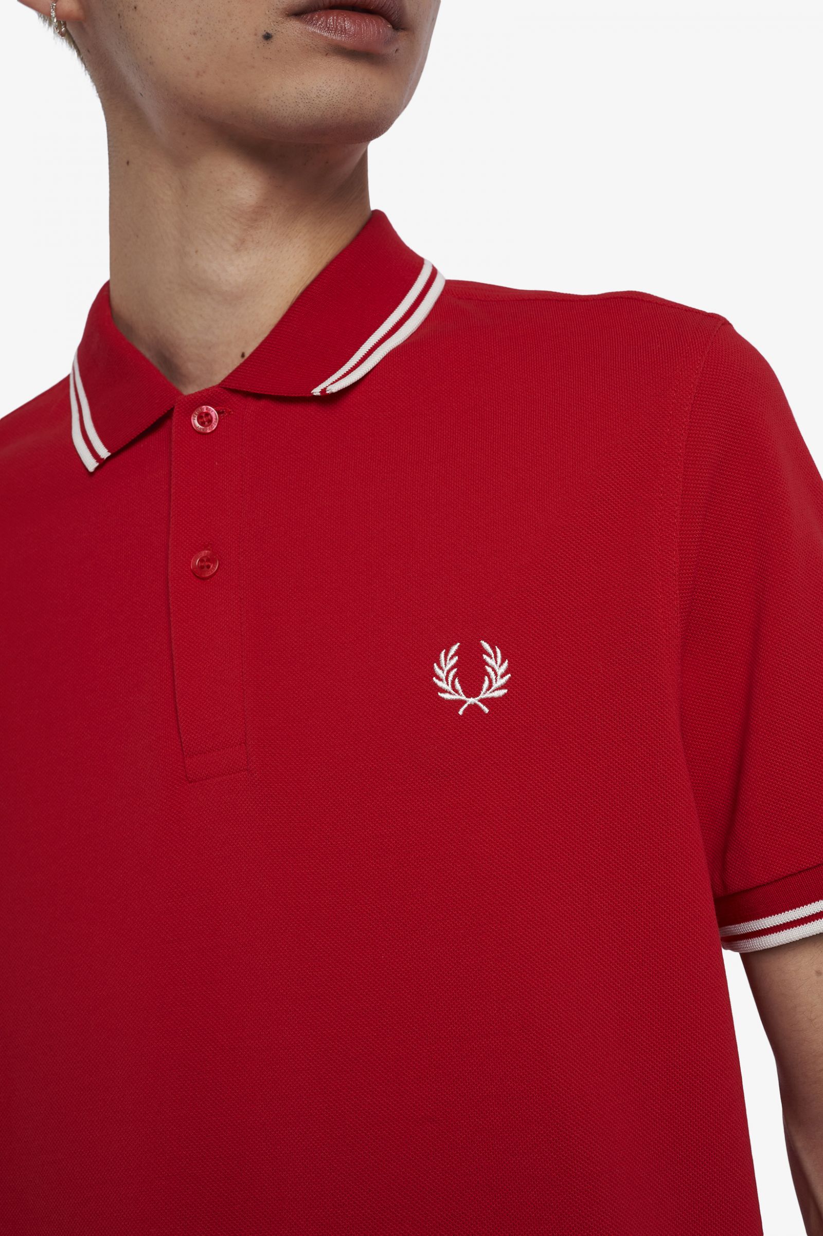 The Fred Perry ShirtM3600 Jester Red / Snow White / Snow White 7039073