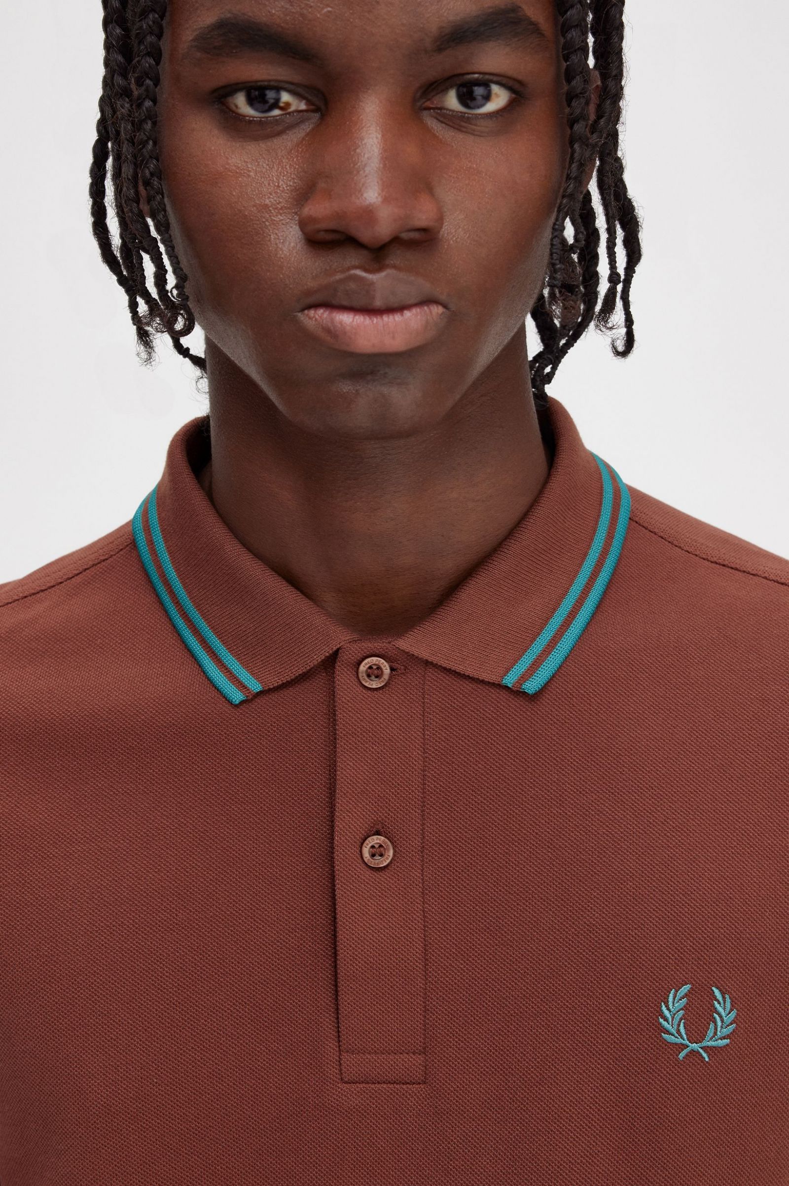 The Fred Perry ShirtM3600 Whisky Brown / Deep Mint / Deep Mint 7038527