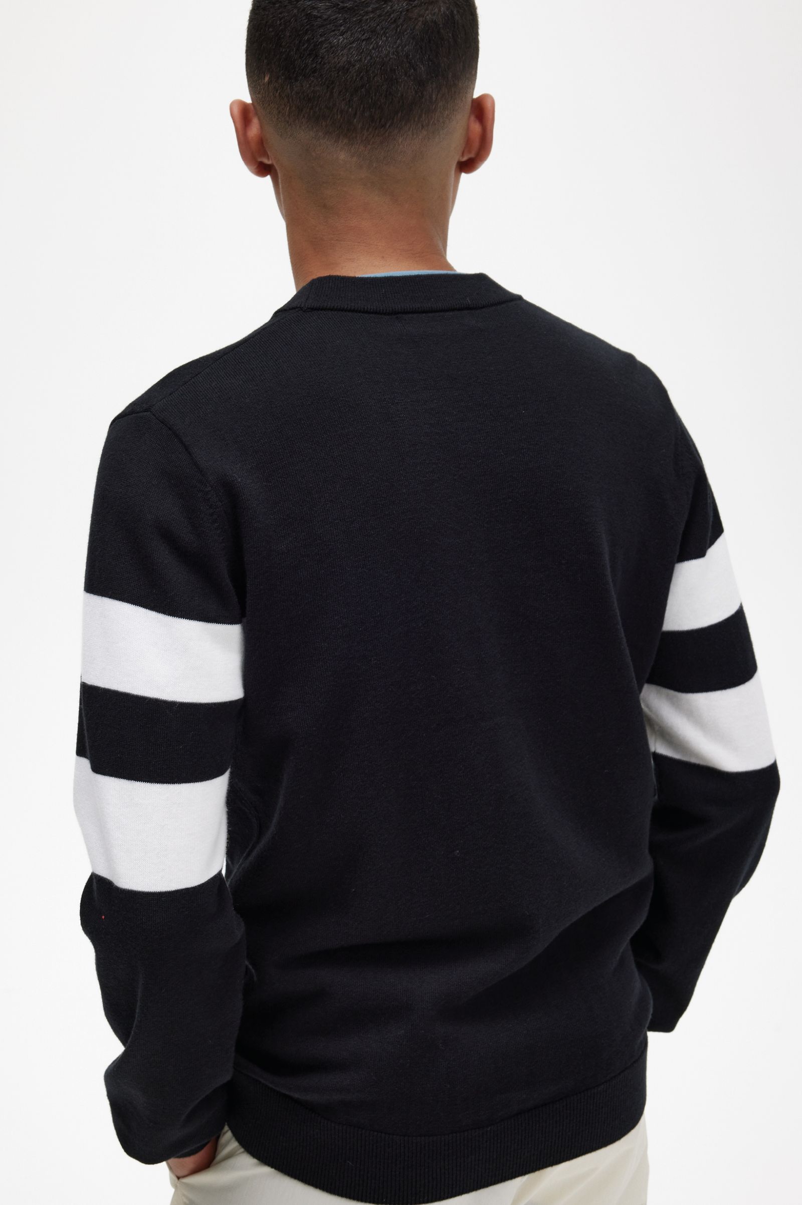 Tipped Sleeve Cardigan Black 7038324