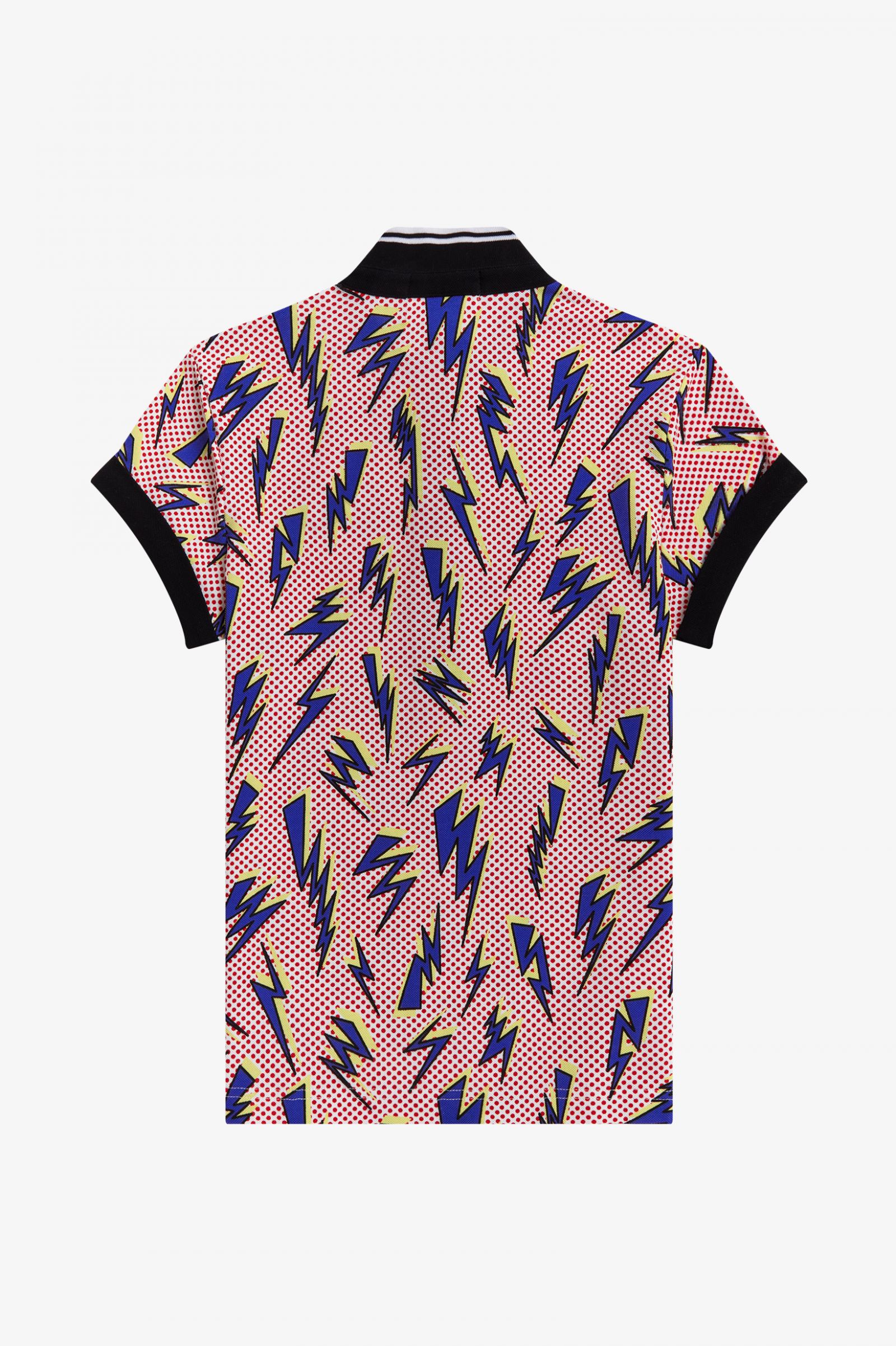 Amy Winehouse FoundationLightning Print Polo Shirt Black 7037986