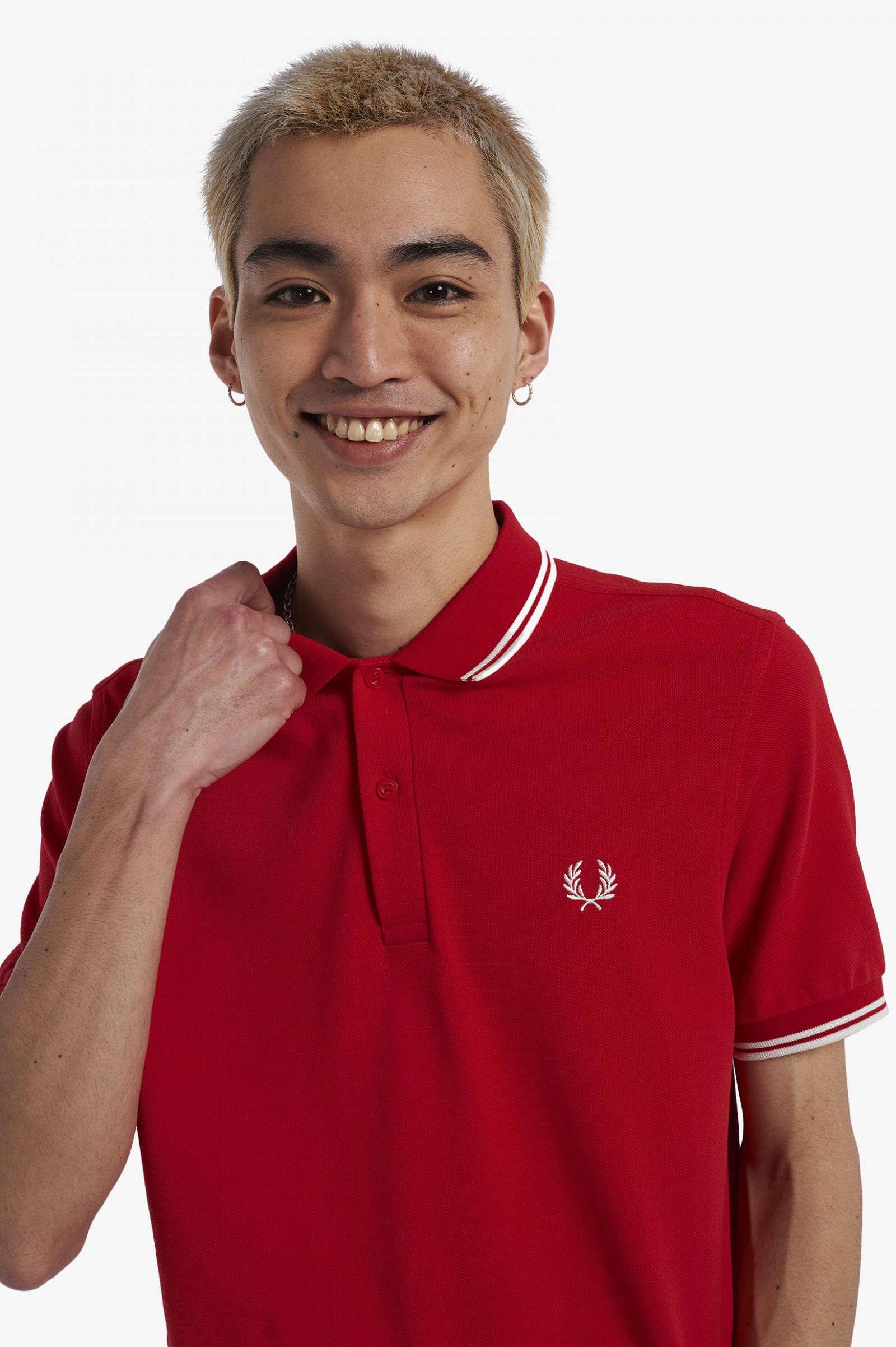 The Fred Perry ShirtM3600 Jester Red / Snow White / Snow White 7039073