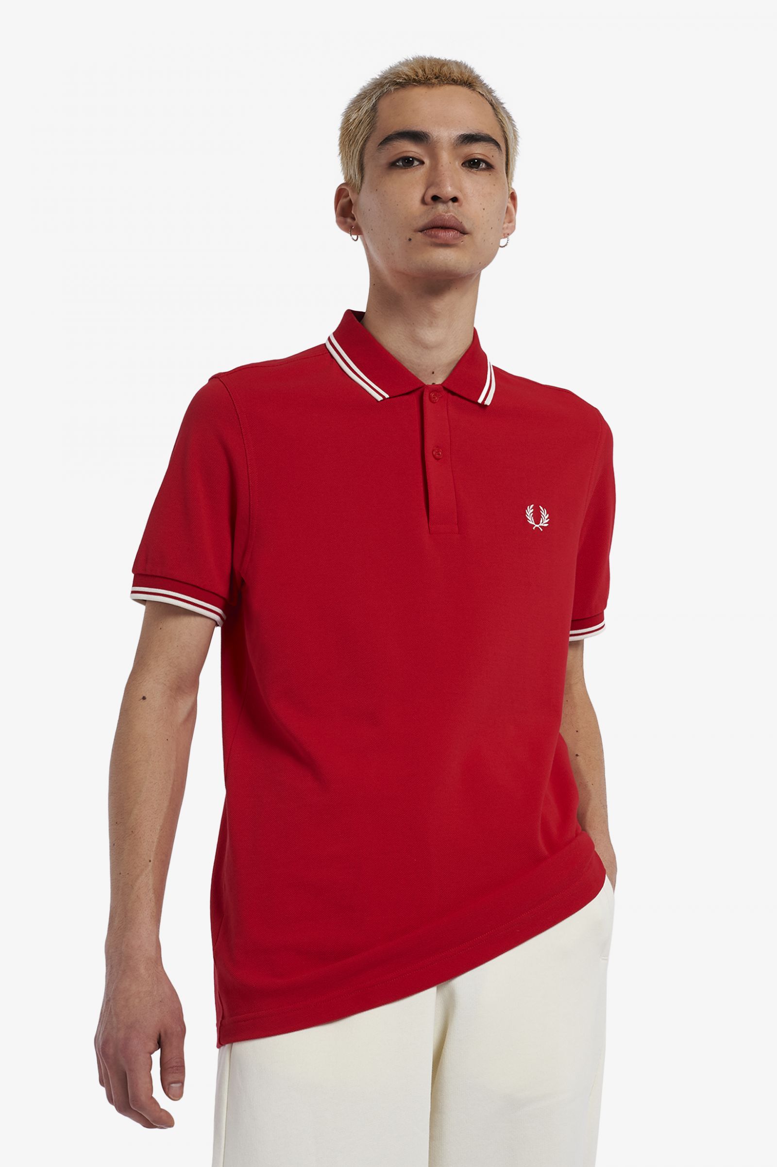 The Fred Perry ShirtM3600 Jester Red / Snow White / Snow White 7039073