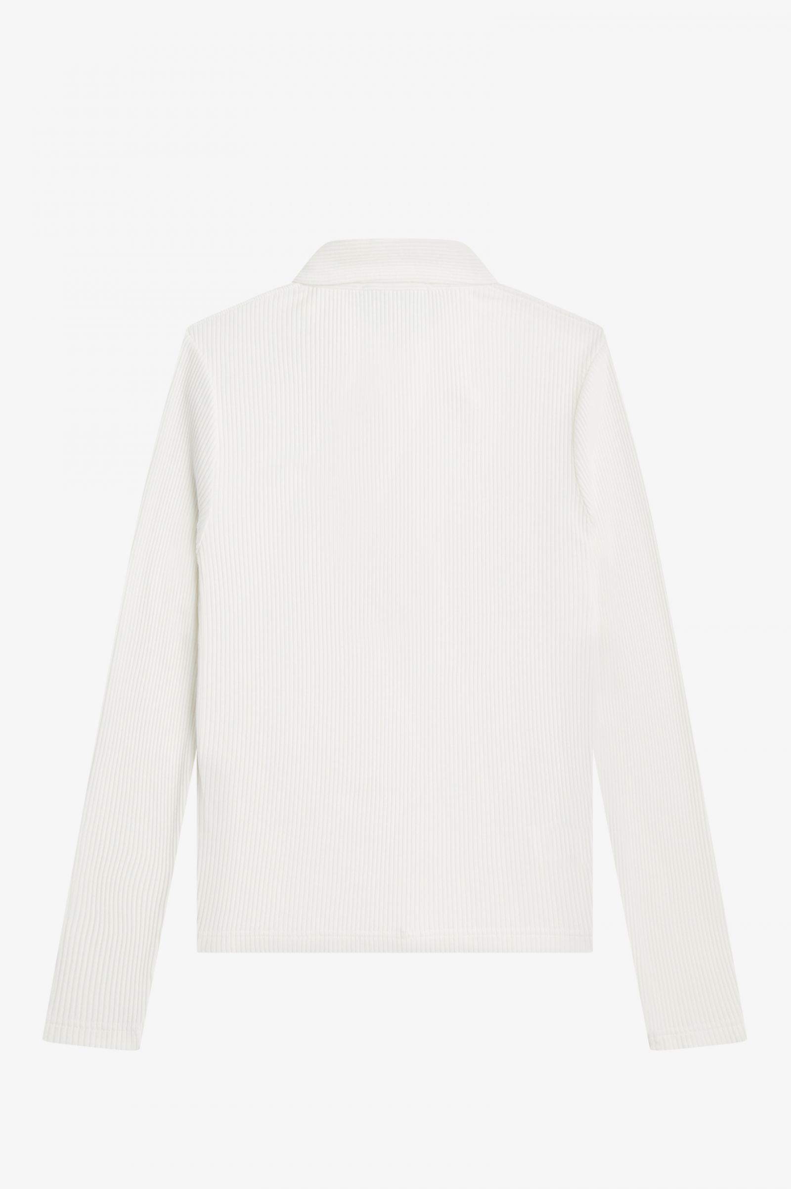 Long Sleeve Ribbed Polo Shirt Snow White 7039389