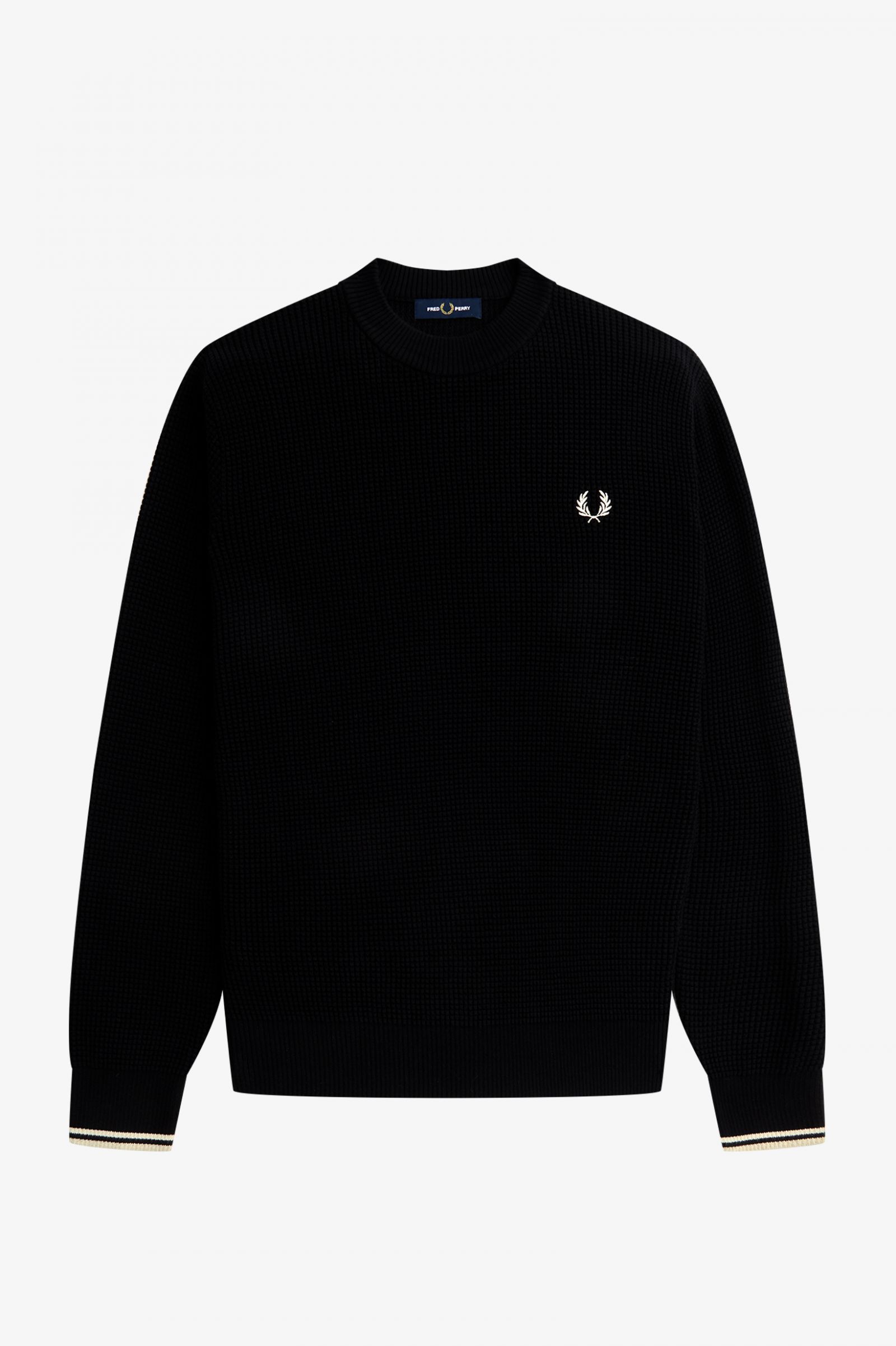 Waffle Stitch Jumper Black 7038317
