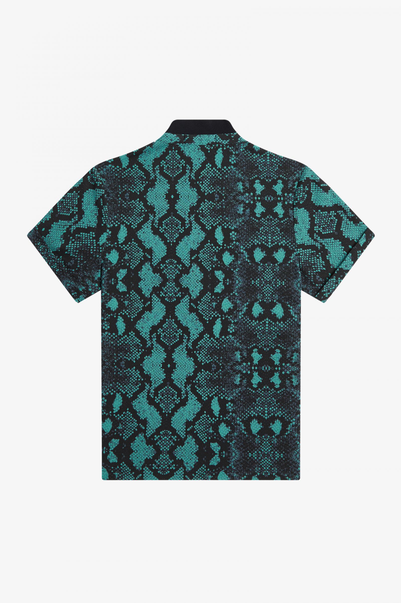 Amy Winehouse FoundationSnake Print Polo Shirt Deep Mint 7039414