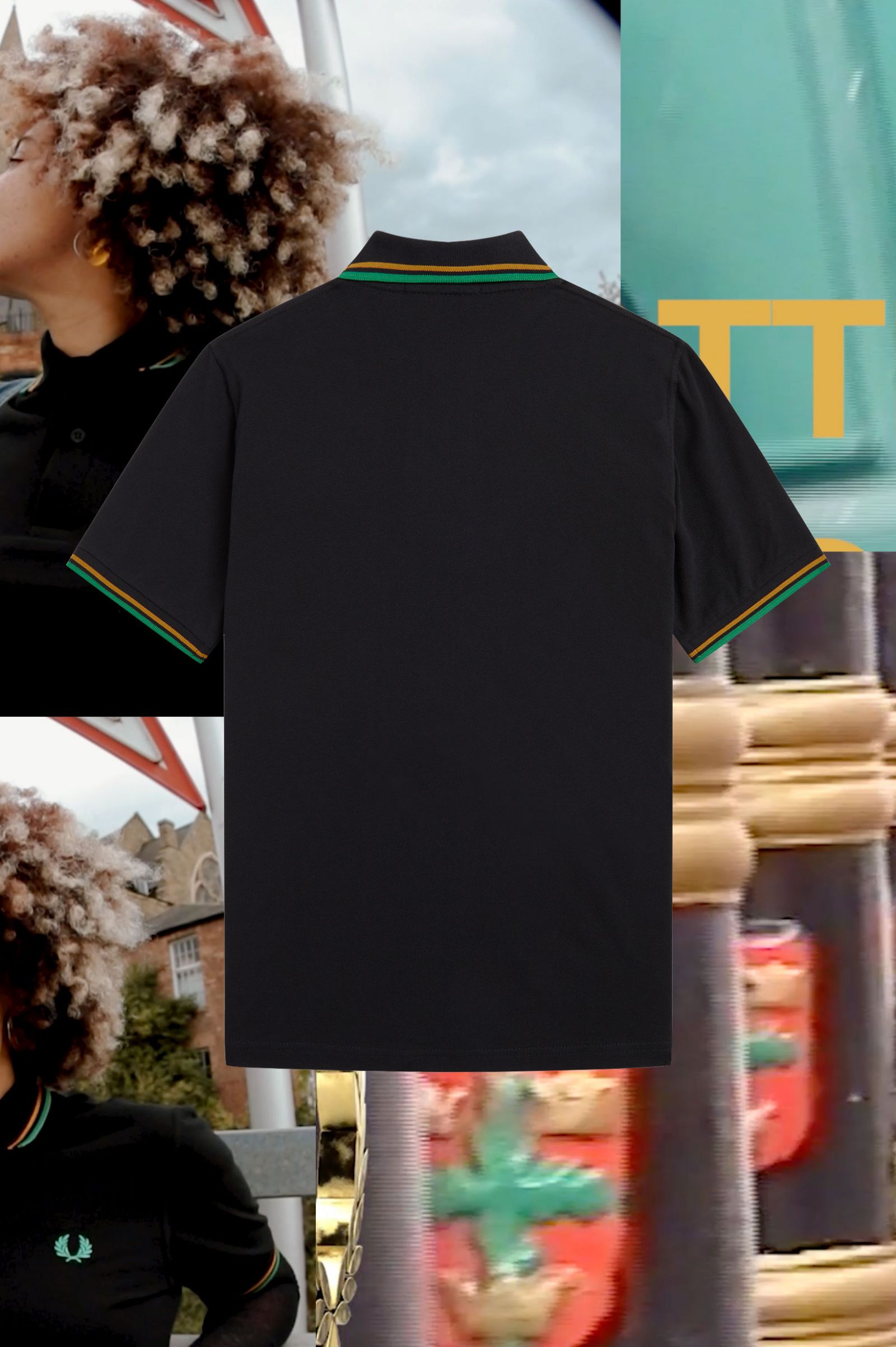 The Fred Perry ShirtM12 Black / Nottingham Gold / Forest Green 7039049