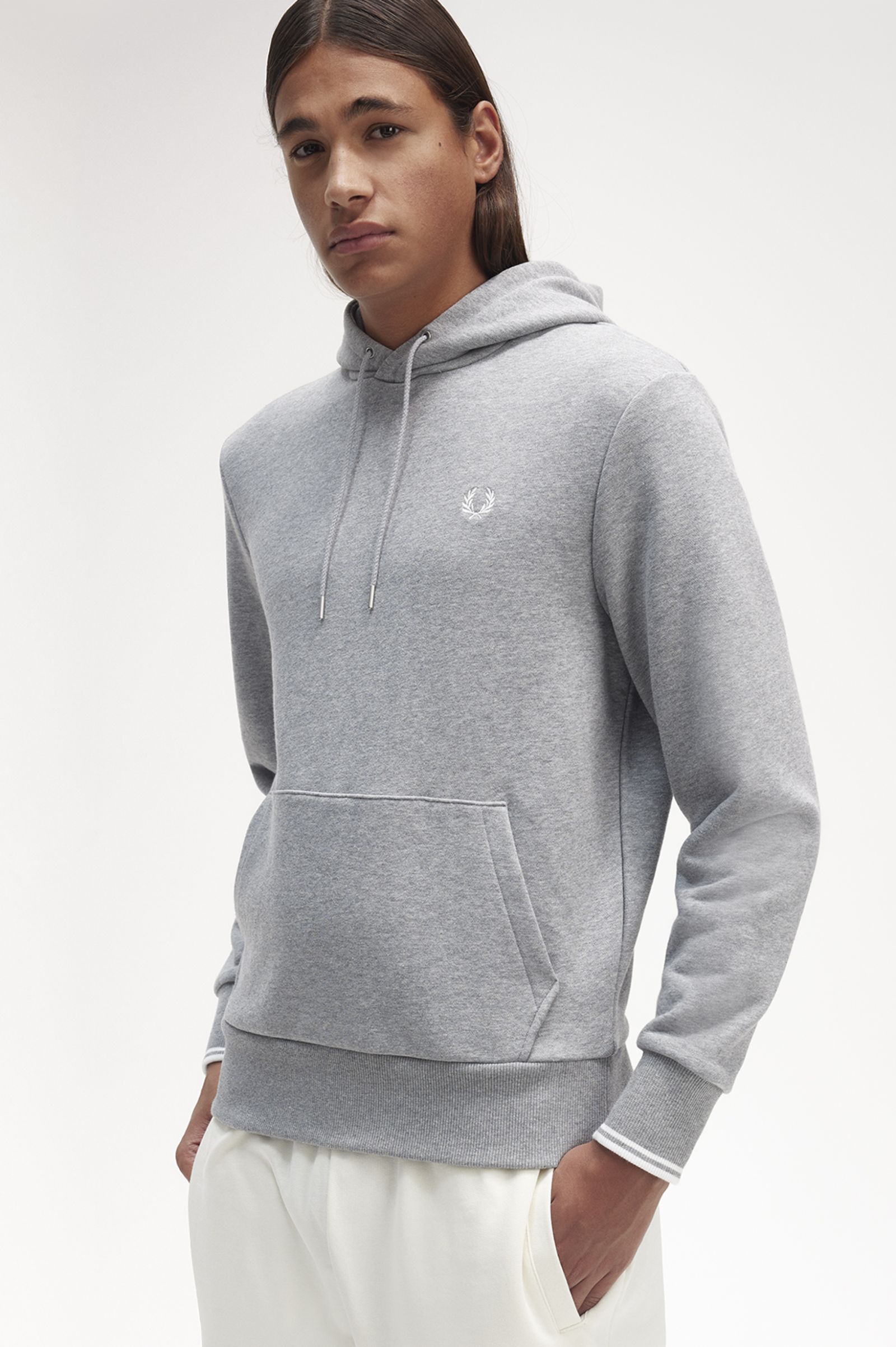 Tipped Hooded Sweatshirt Steel Marl 7038878