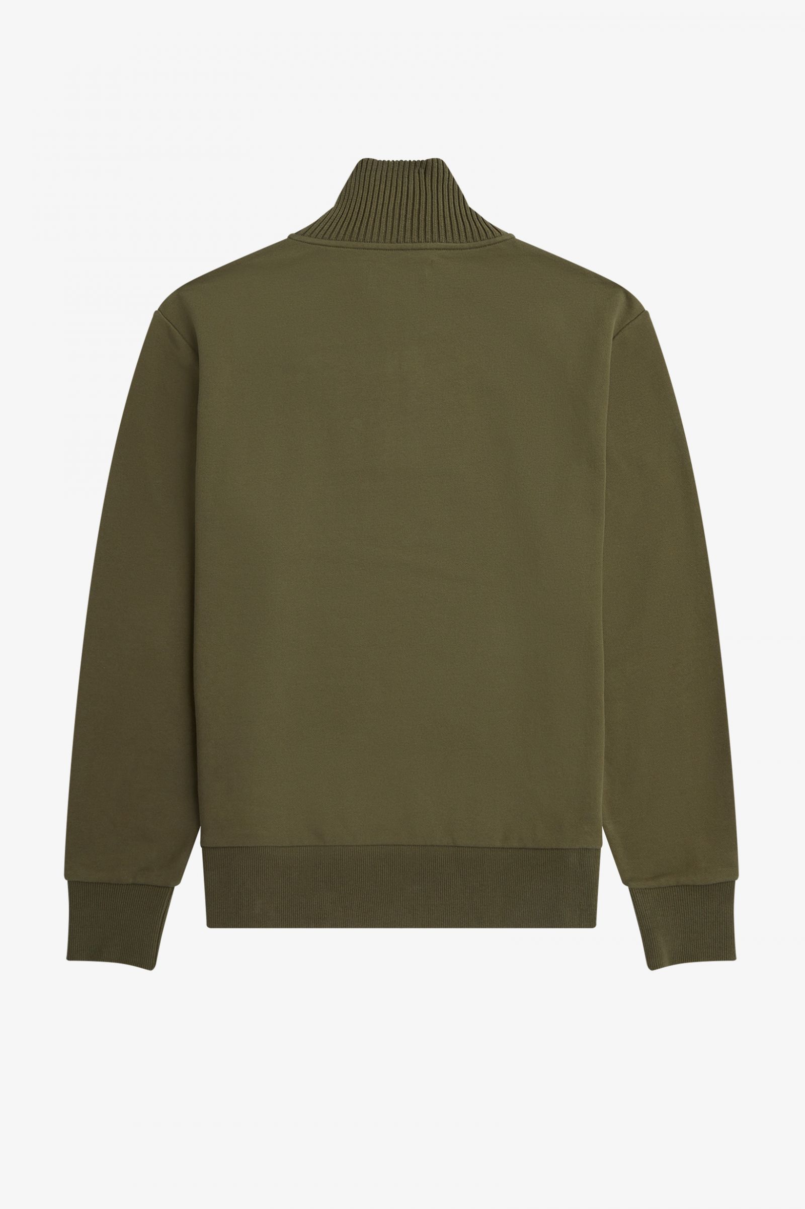 Knitted Trim Zip Neck Sweatshirt Uniform Green 7038395