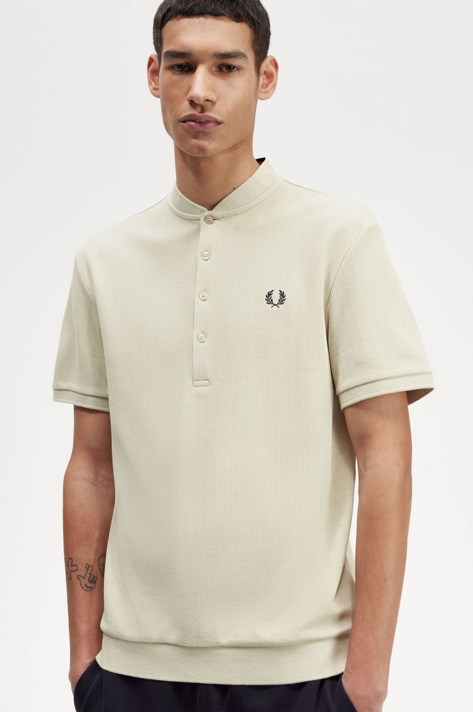 Henley Polo Shirt Light Oyster 7038974