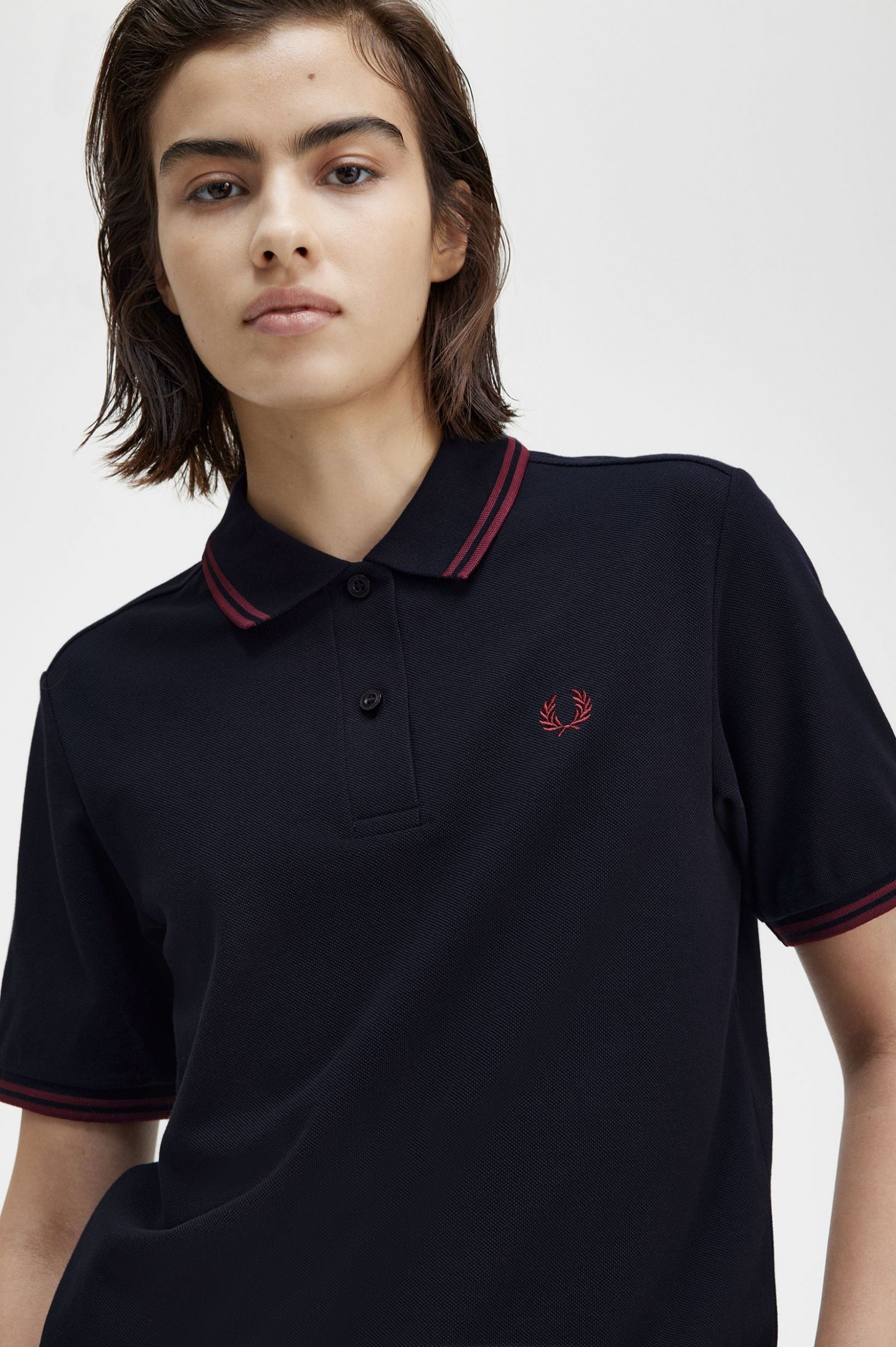 The Fred Perry ShirtG3600 Navy / Oxblood / Oxblood 7039449