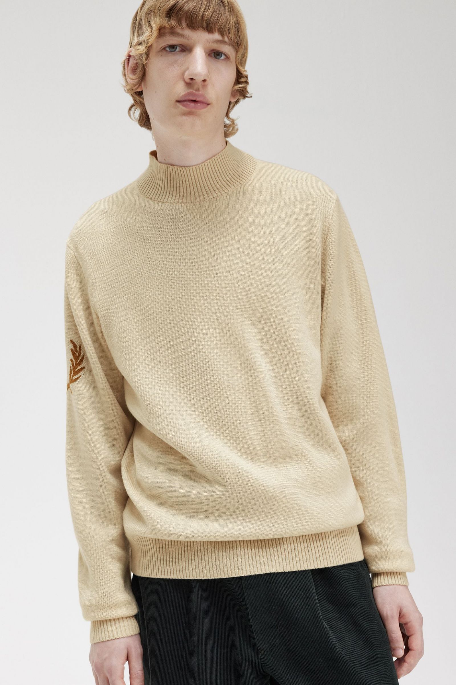 Laurel Wreath Mock Neck Jumper Oatmeal 7038357