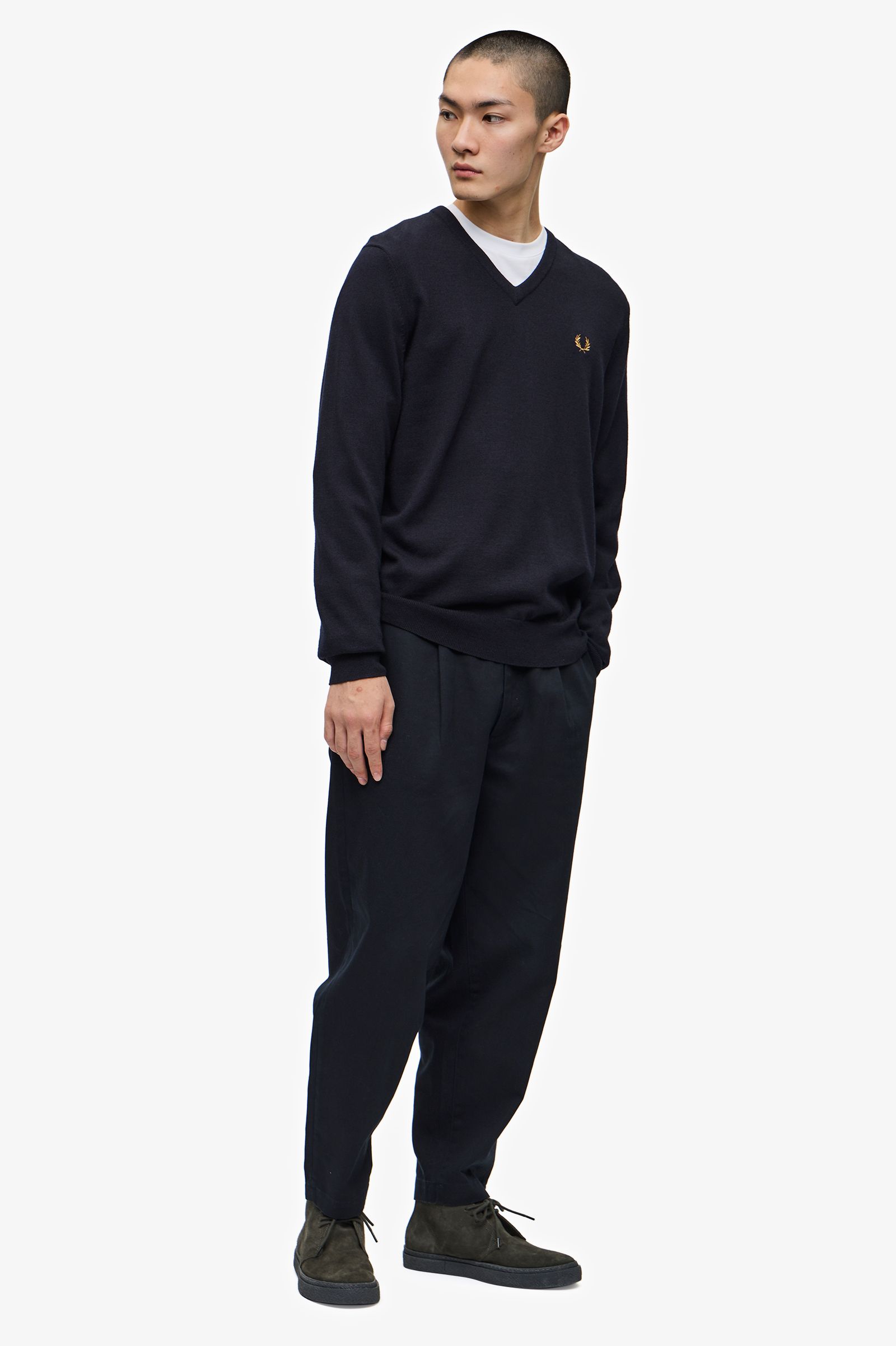 Classic V-Neck Jumper Navy 7038306