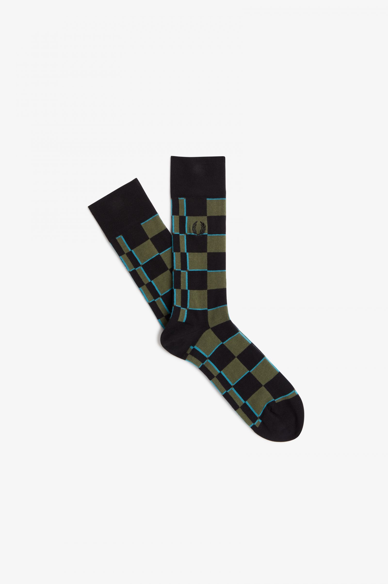 Glitch Chequerboard Socks Cyber Blue / Black 7037804