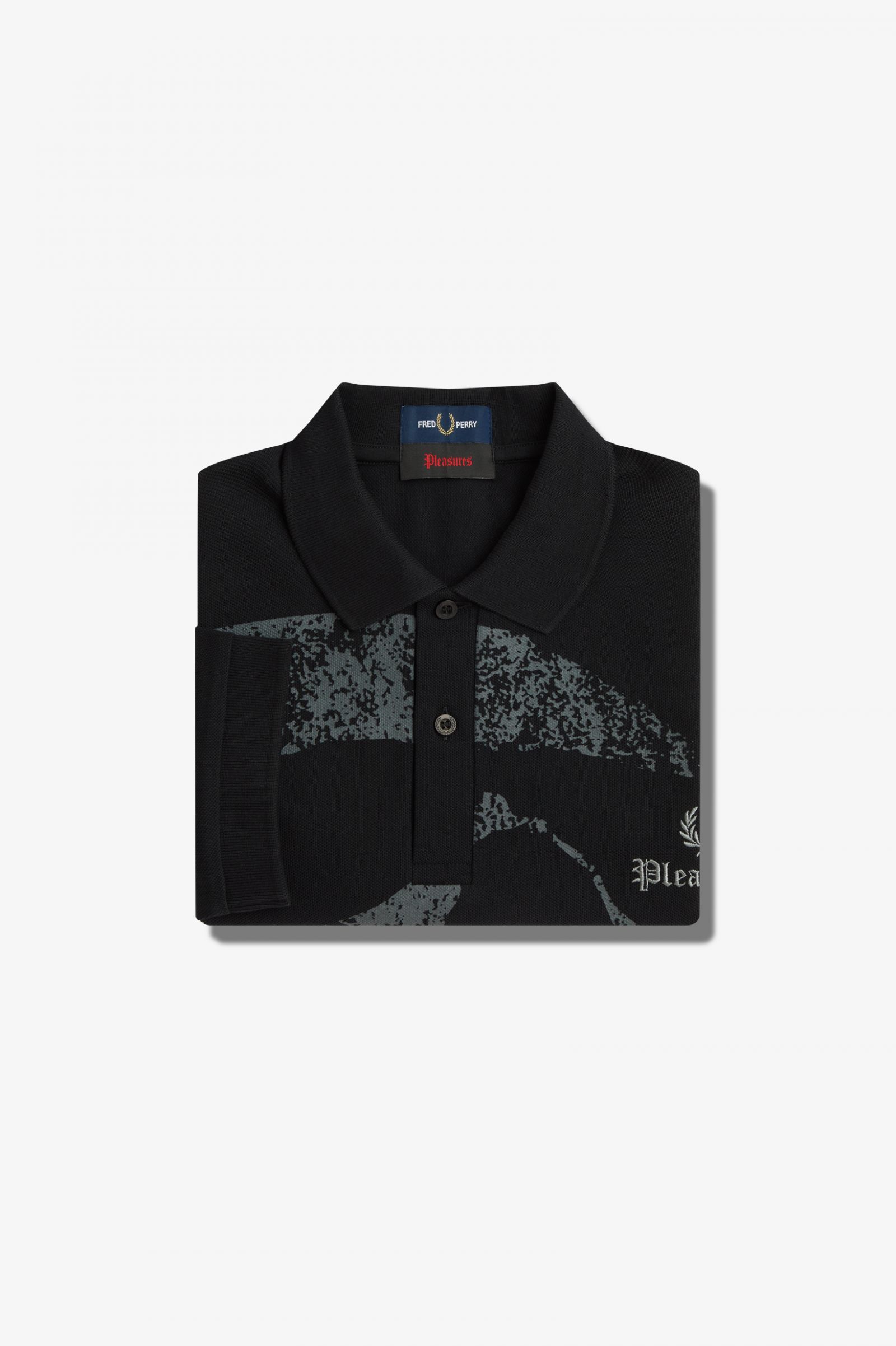 PleasuresSkull Fred Perry Shirt Black 7039161