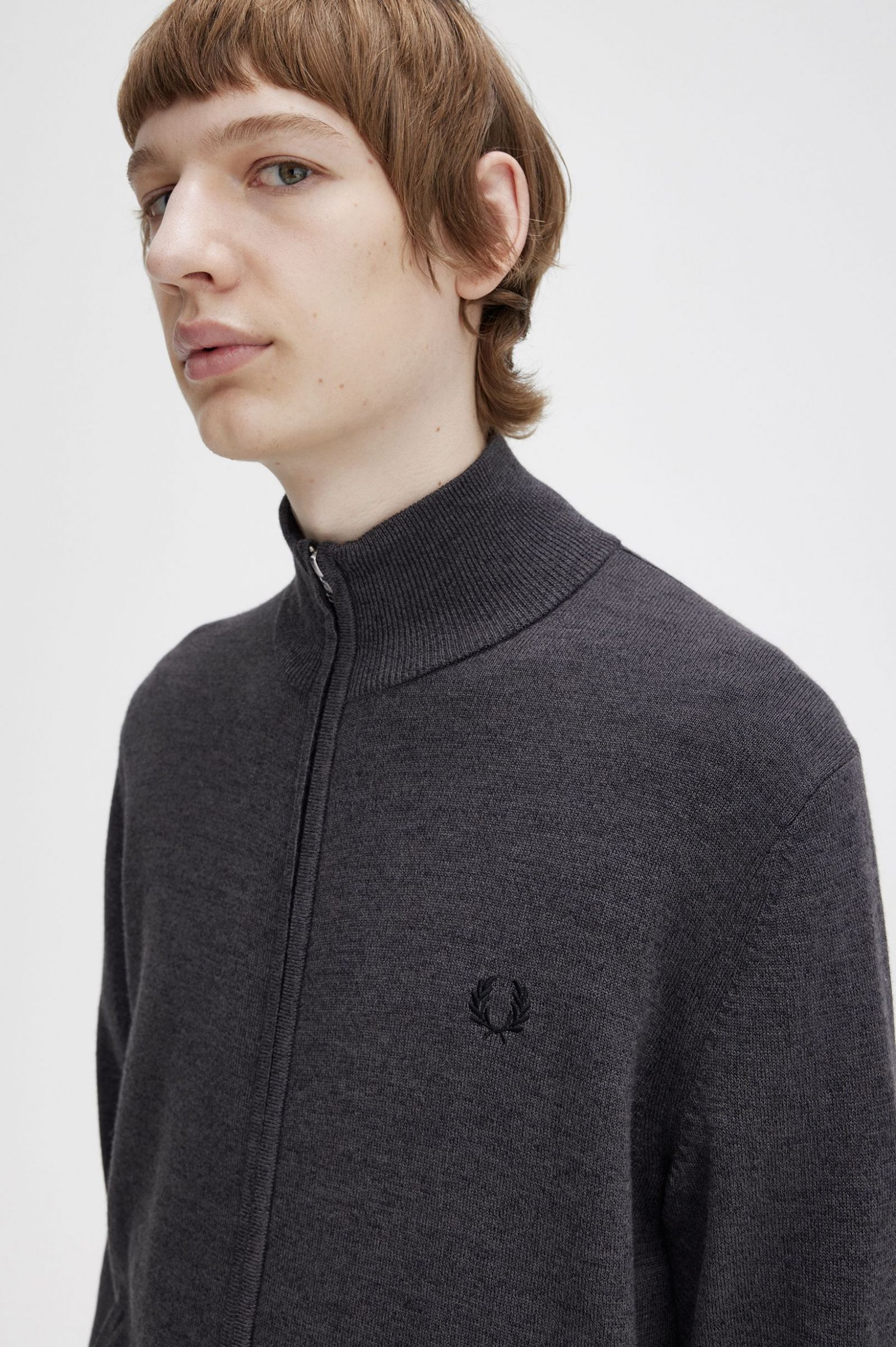 Classic Zip Through Cardigan Dark Grey Marl 7038326