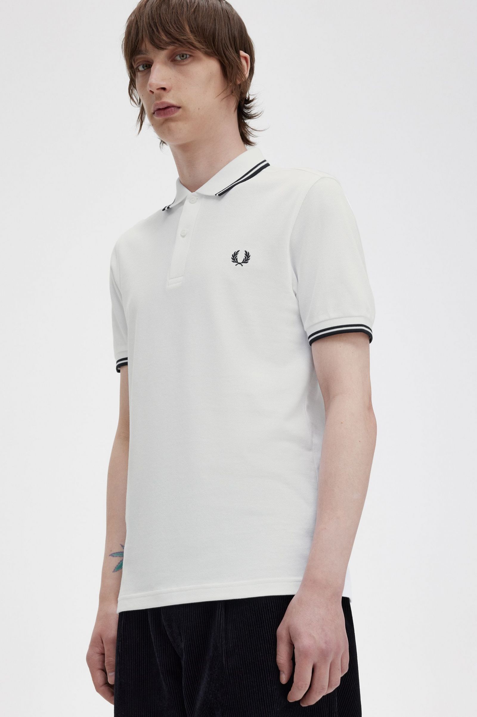 The Fred Perry ShirtM3600 White / Black / Black 7039019