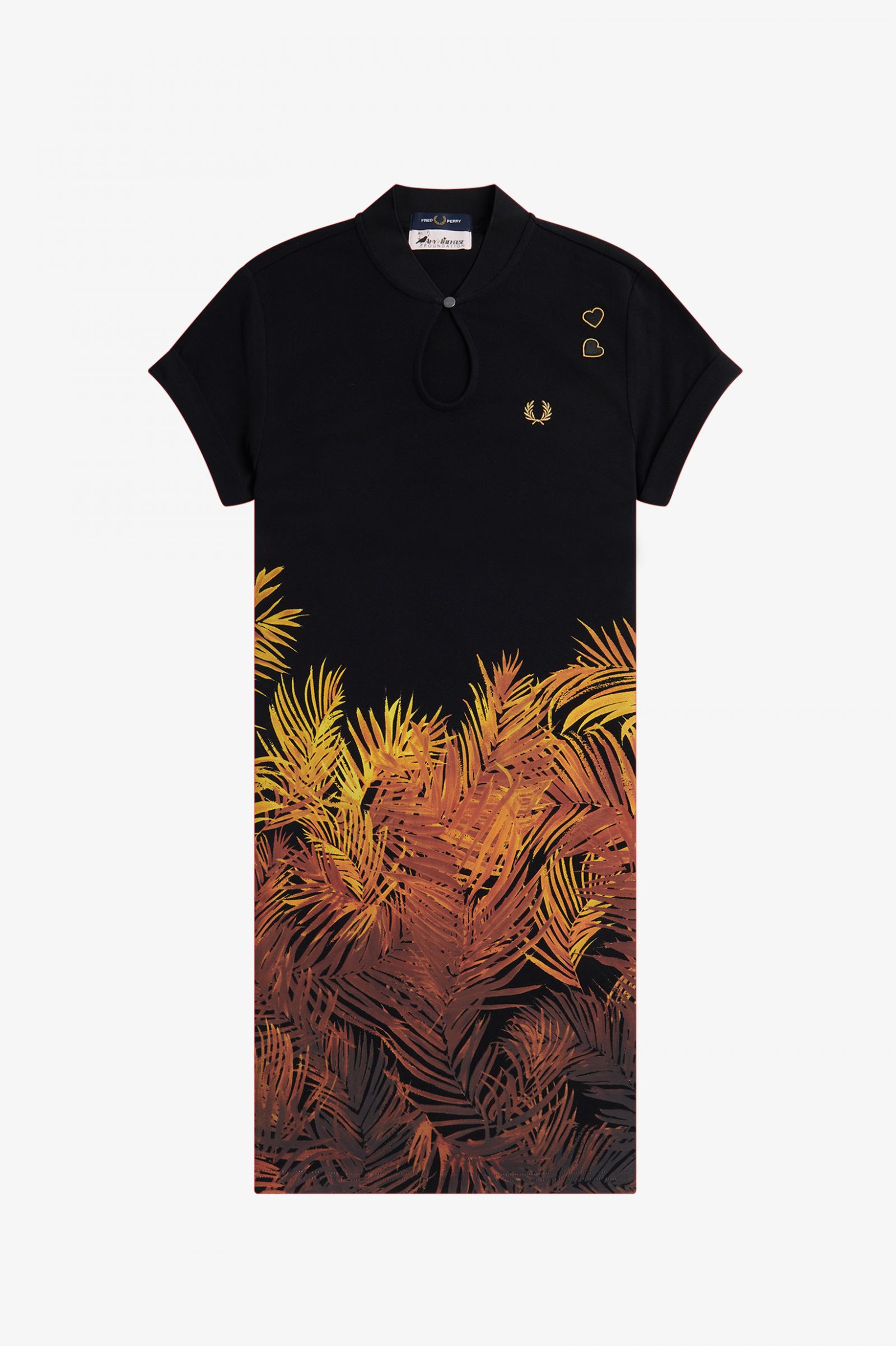 Amy Winehouse FoundationPalm Print Piqué Dress Black 7037937