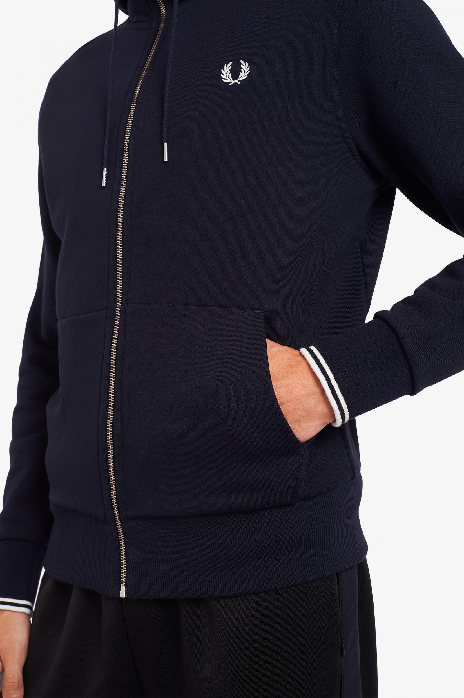 Hooded Zip Through Sweatshirt Navy 7038891