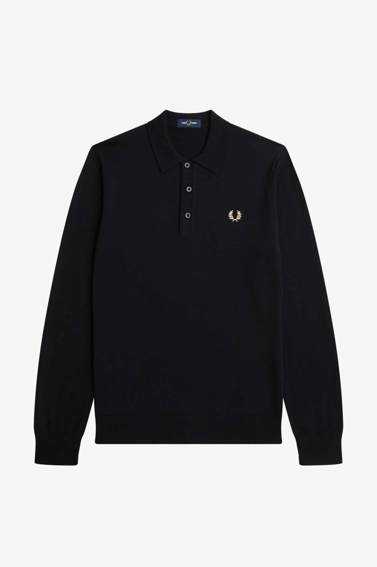 Long Sleeve Knitted Shirt Black 7038656