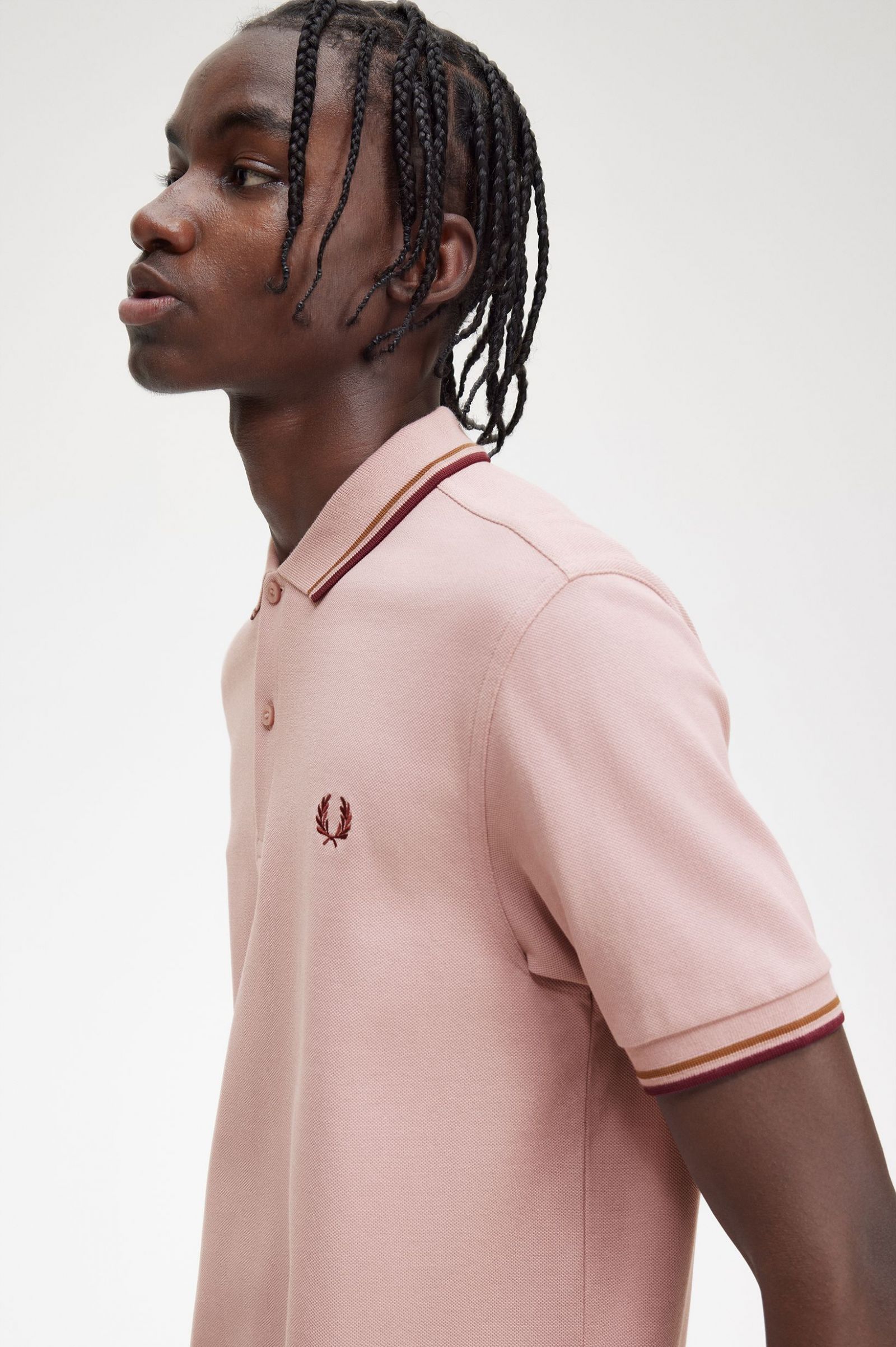 The Fred Perry ShirtM3600 Dusty Rose Pink / Shaded Stone / Oxblood 7038613