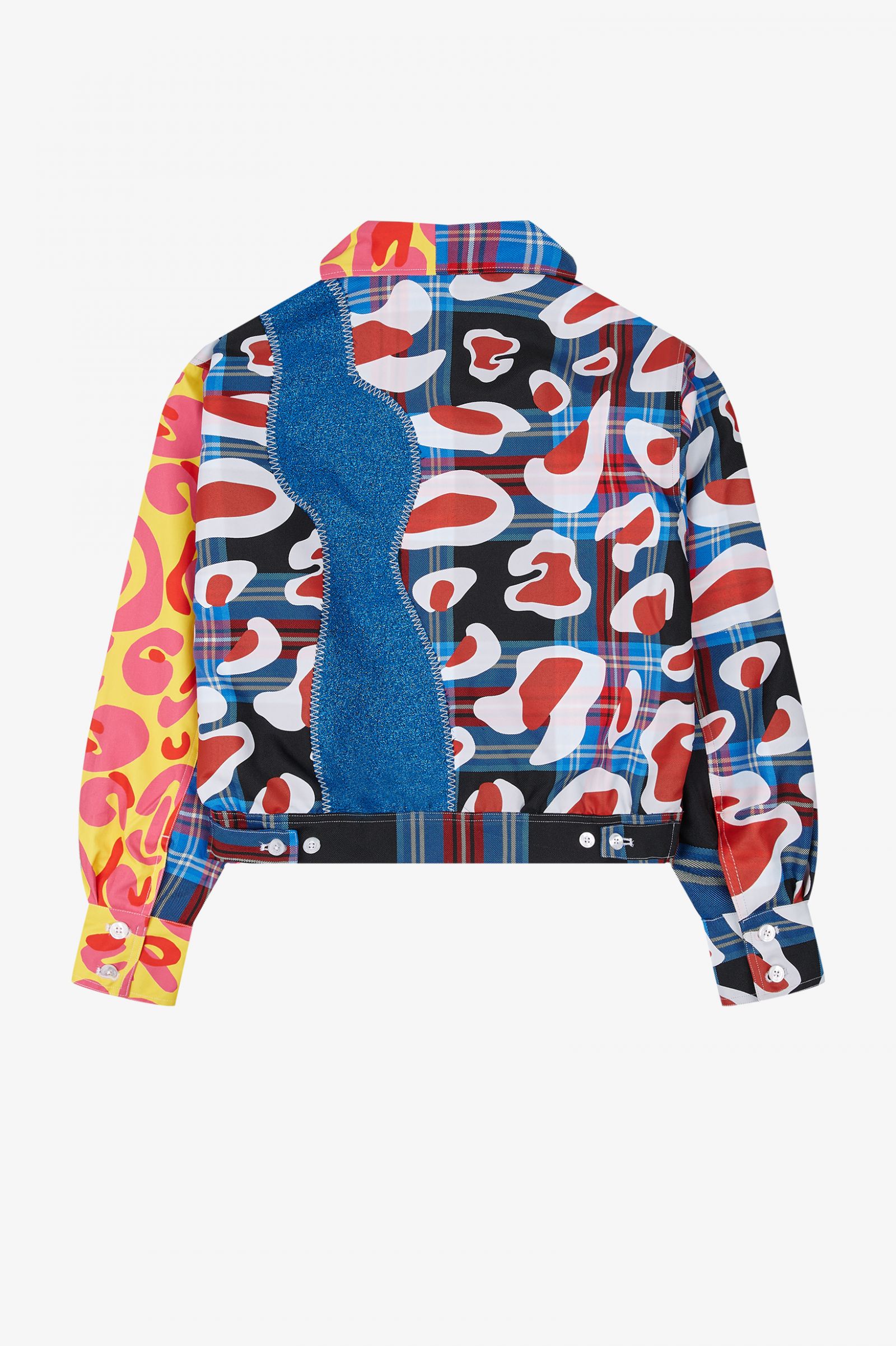 Charles Jeffrey LoverboyCropped Tartan Patchwork Jacket White 7037948