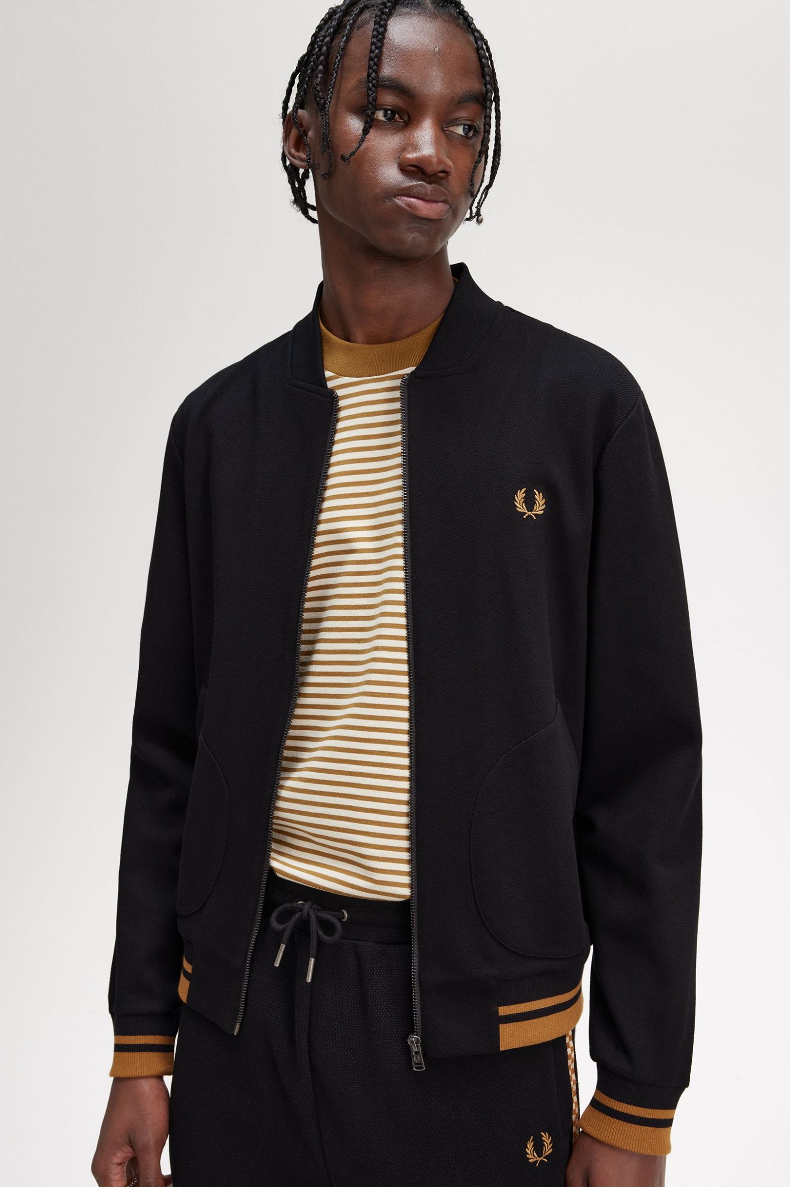 Tipped Detail Track Jacket Black 7039122