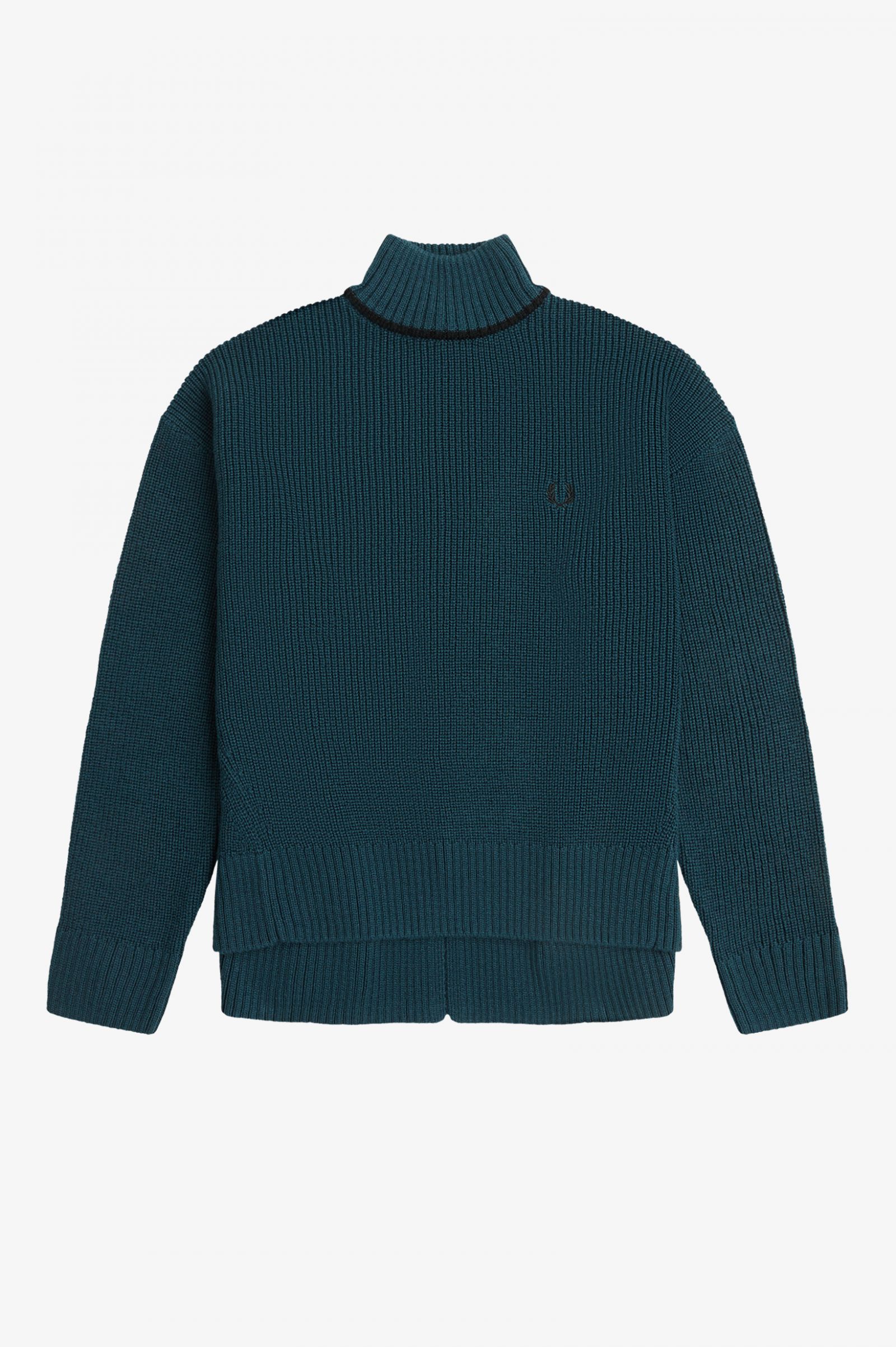 Fishtail Hem Mock Neck Jumper Petrol Blue 7039318