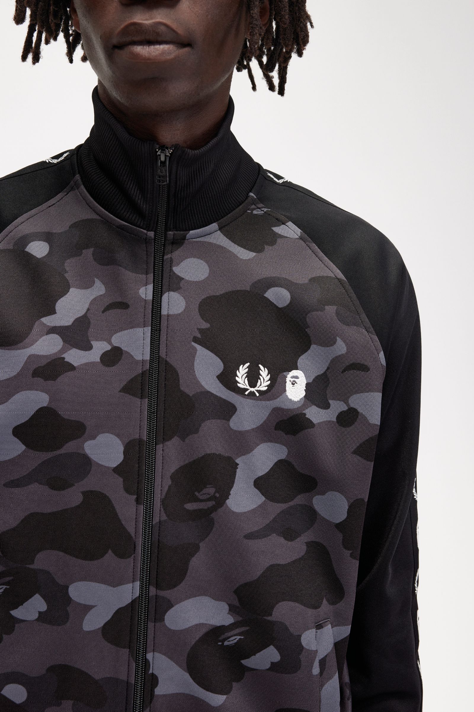 A Bathing Ape?Camouflage Panel Track Jacket Black 7038241