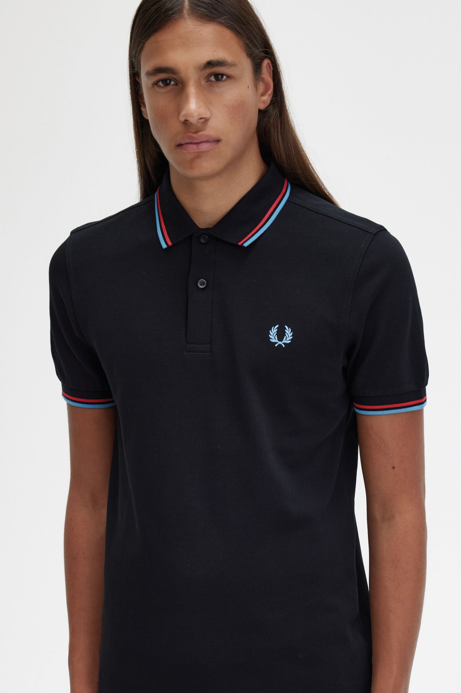The Fred Perry ShirtM3600 Black / Washed Red / Soft Blue 7038615