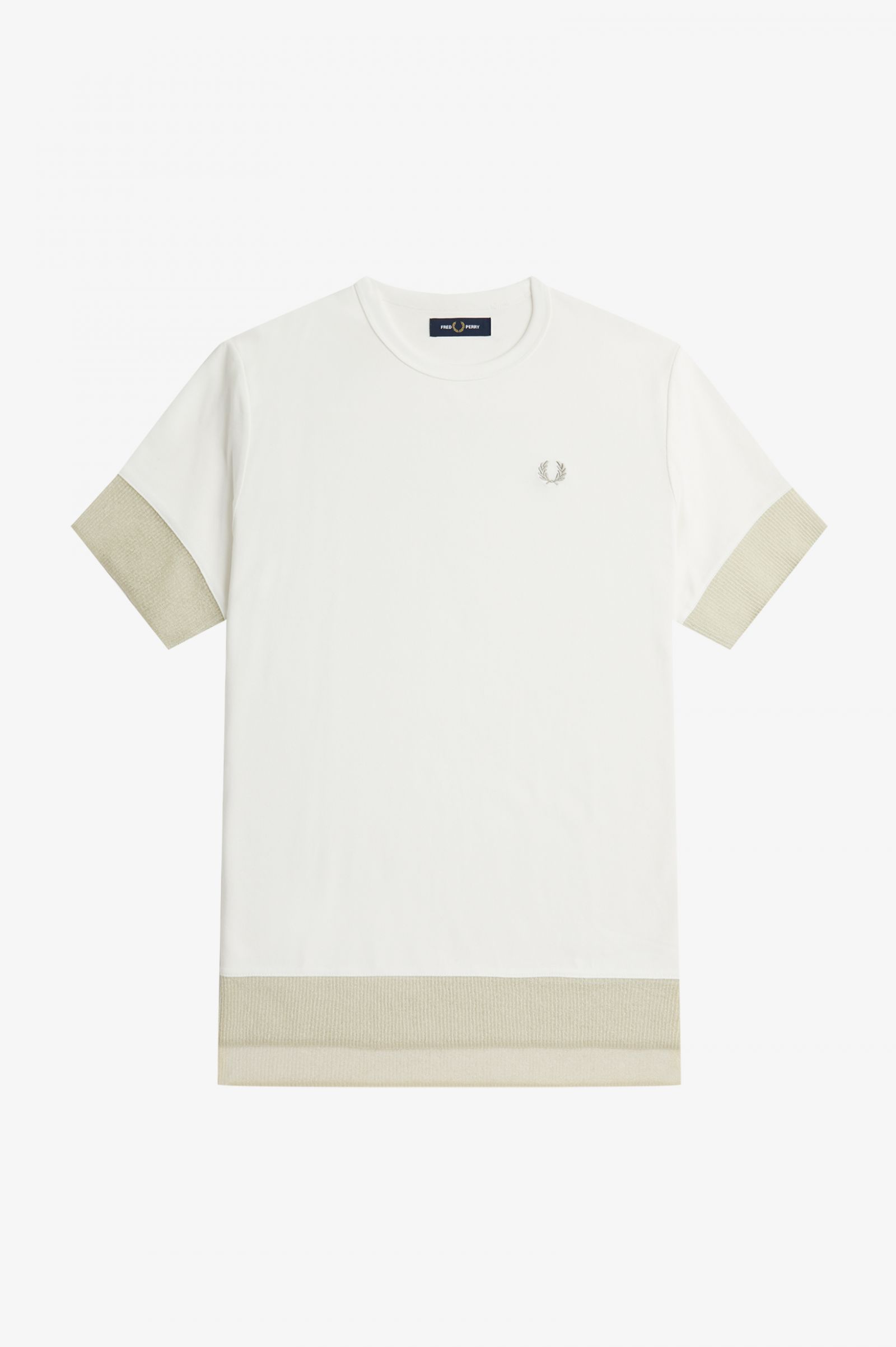 Sheer Trim Piqué T-Shirt Snow White 7039431