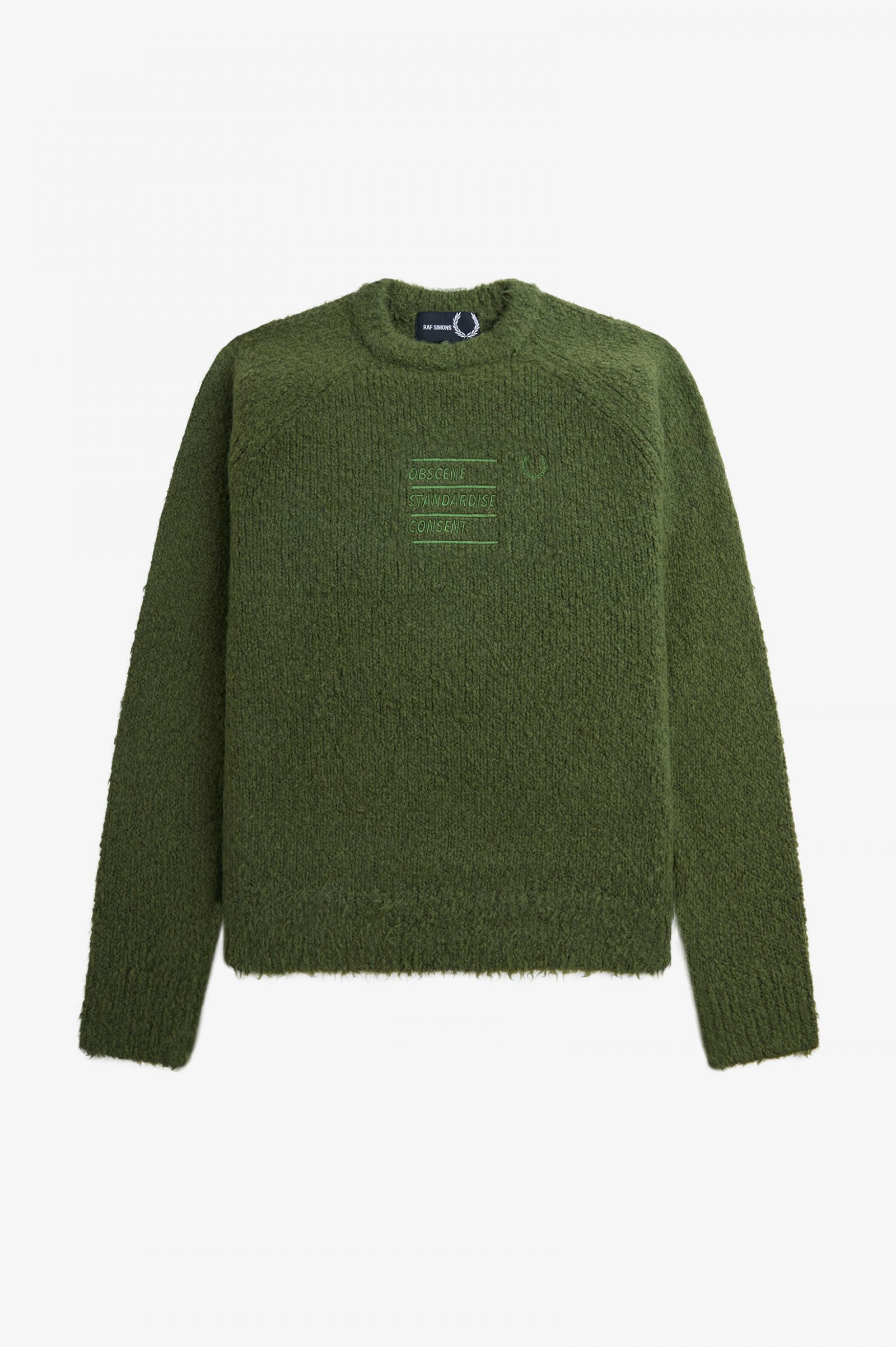 Raf SimonsTextured Knitted Jumper Chive 7038641