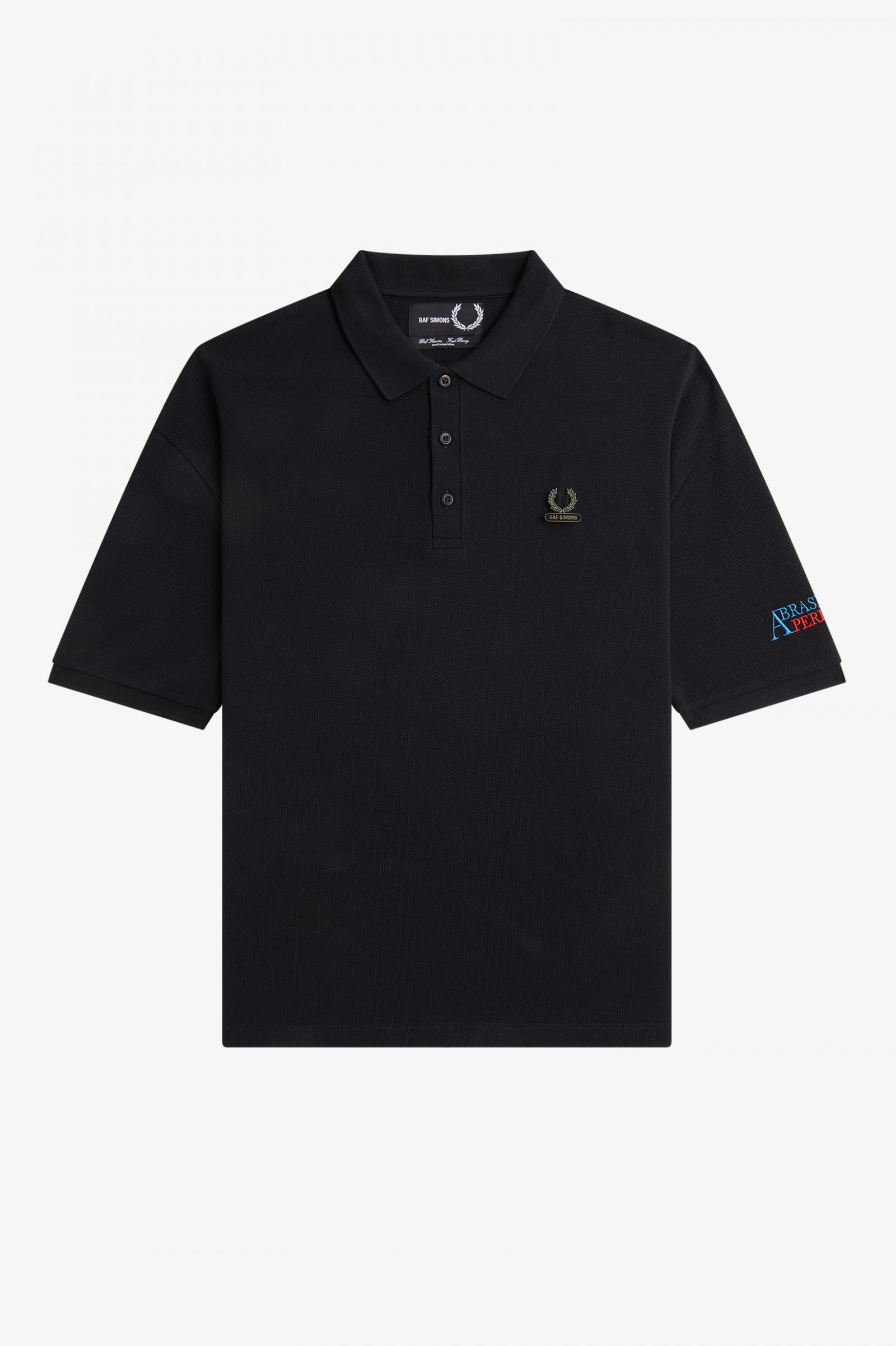 Raf SimonsEmbroidered Polo Shirt Black 7038636