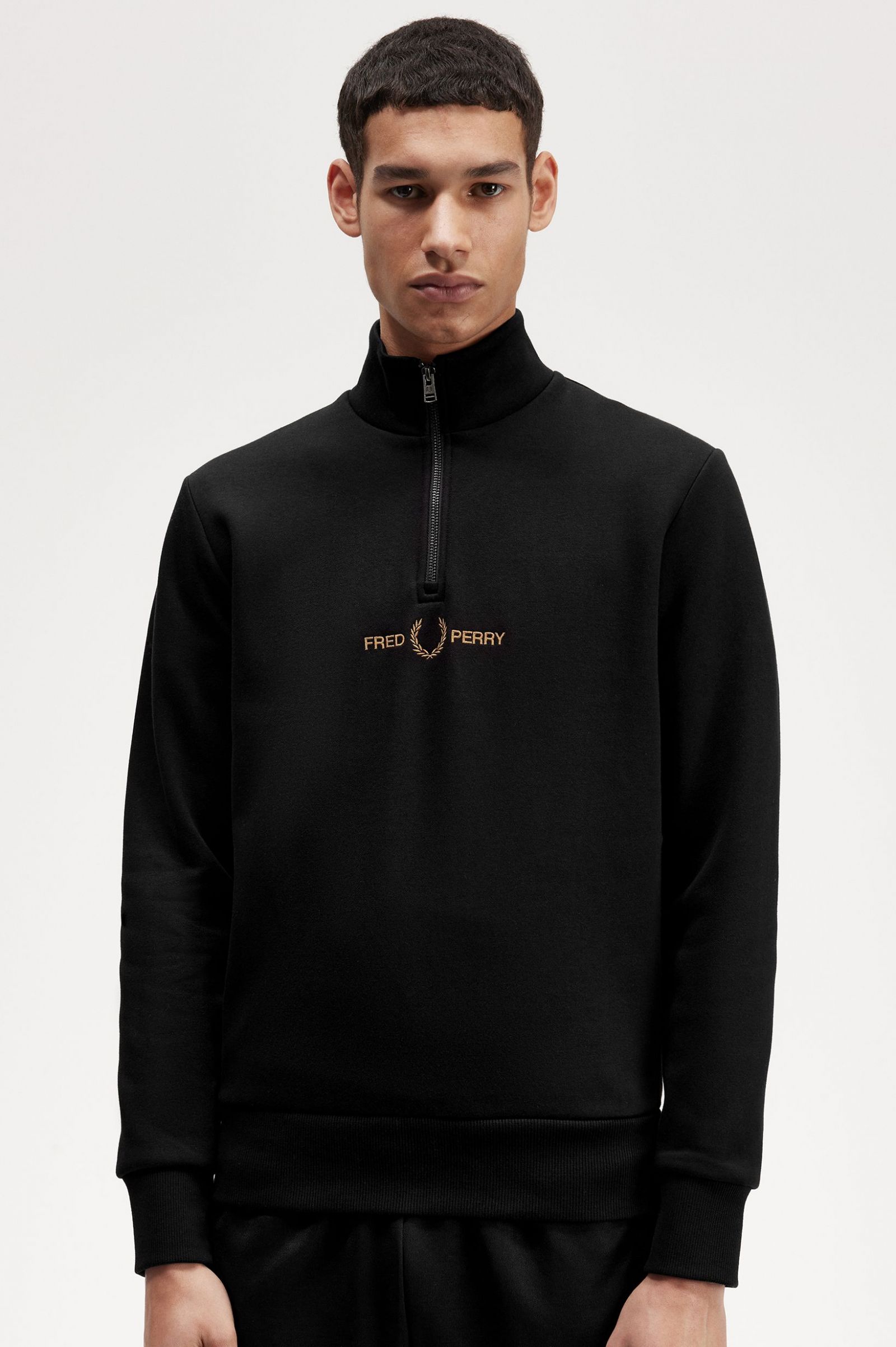 Double Graphic Half Zip Sweatshirt Black 7038842