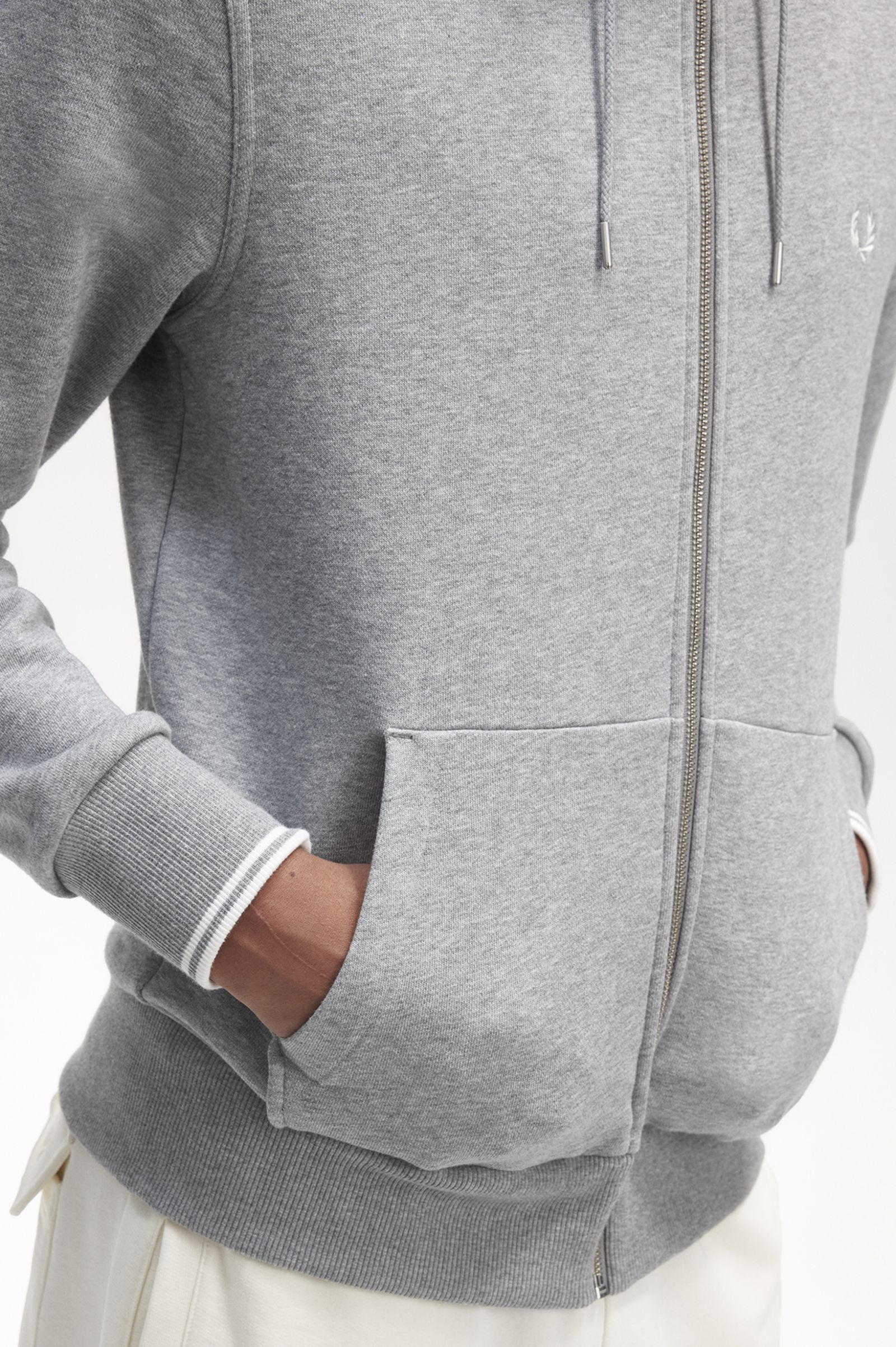 Hooded Zip Through Sweatshirt Steel Marl 7038858