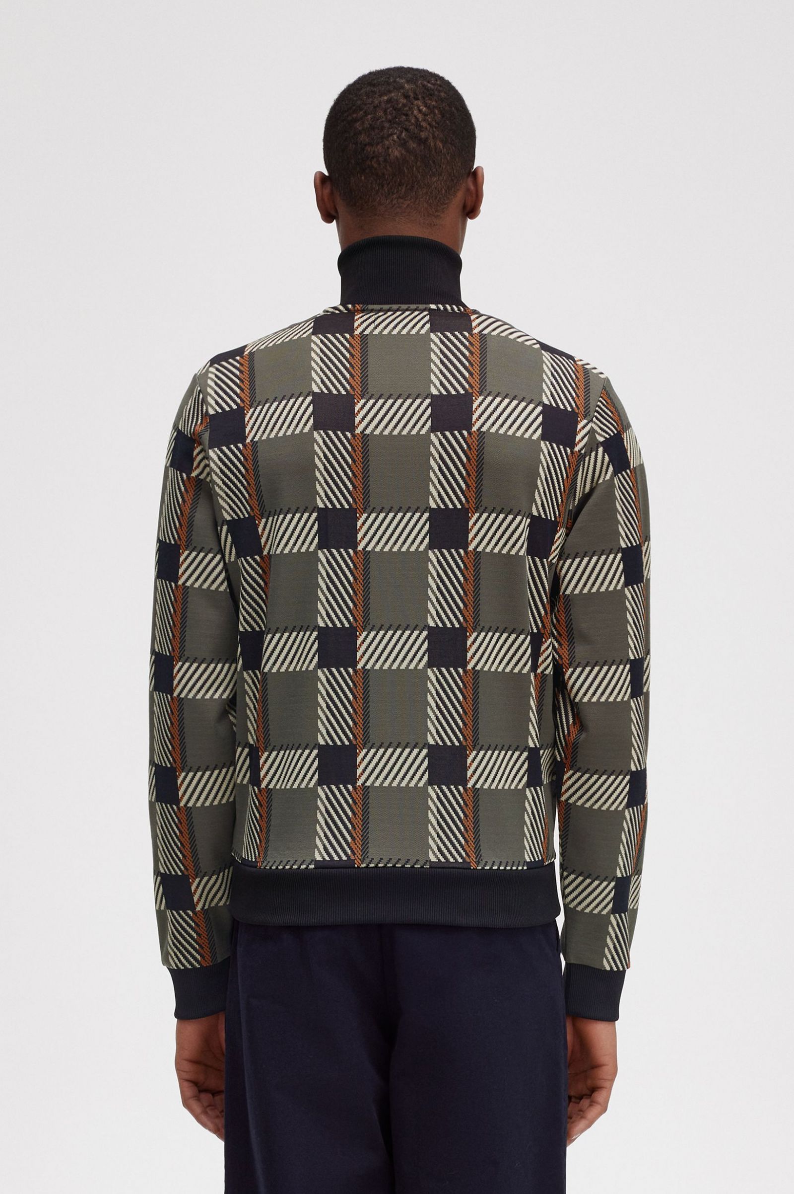 Glitch Tartan Track Jacket Field Green 7039125