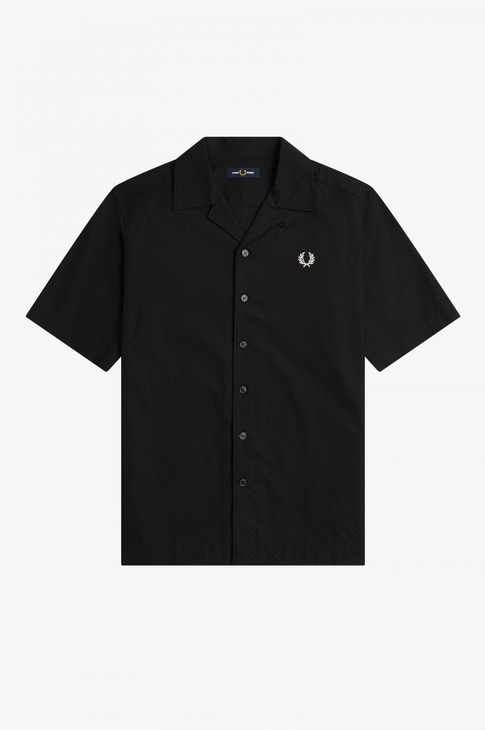 Chequerboard Revere Collar Shirt Black 7038709