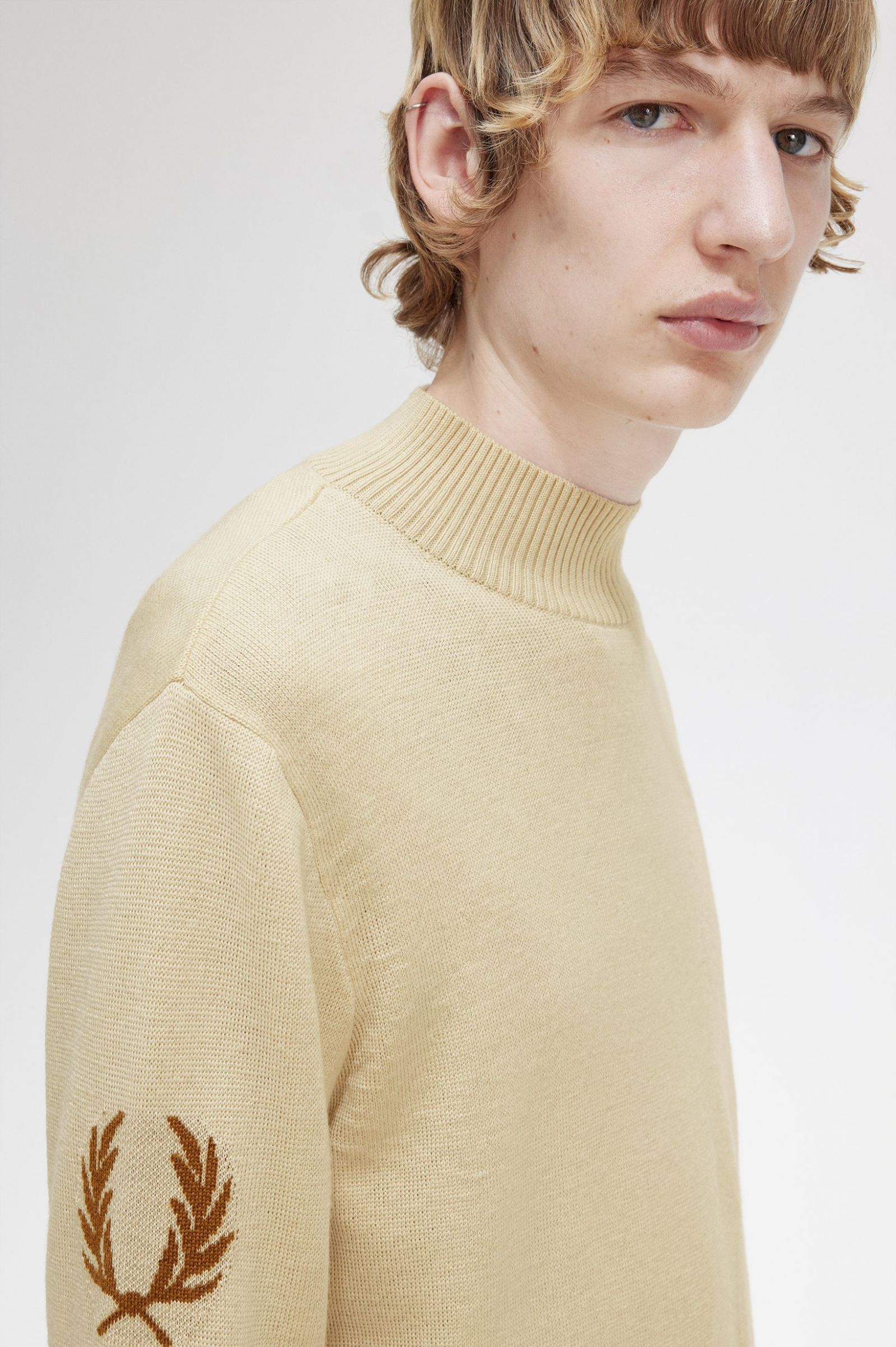 Laurel Wreath Mock Neck Jumper Oatmeal 7038357