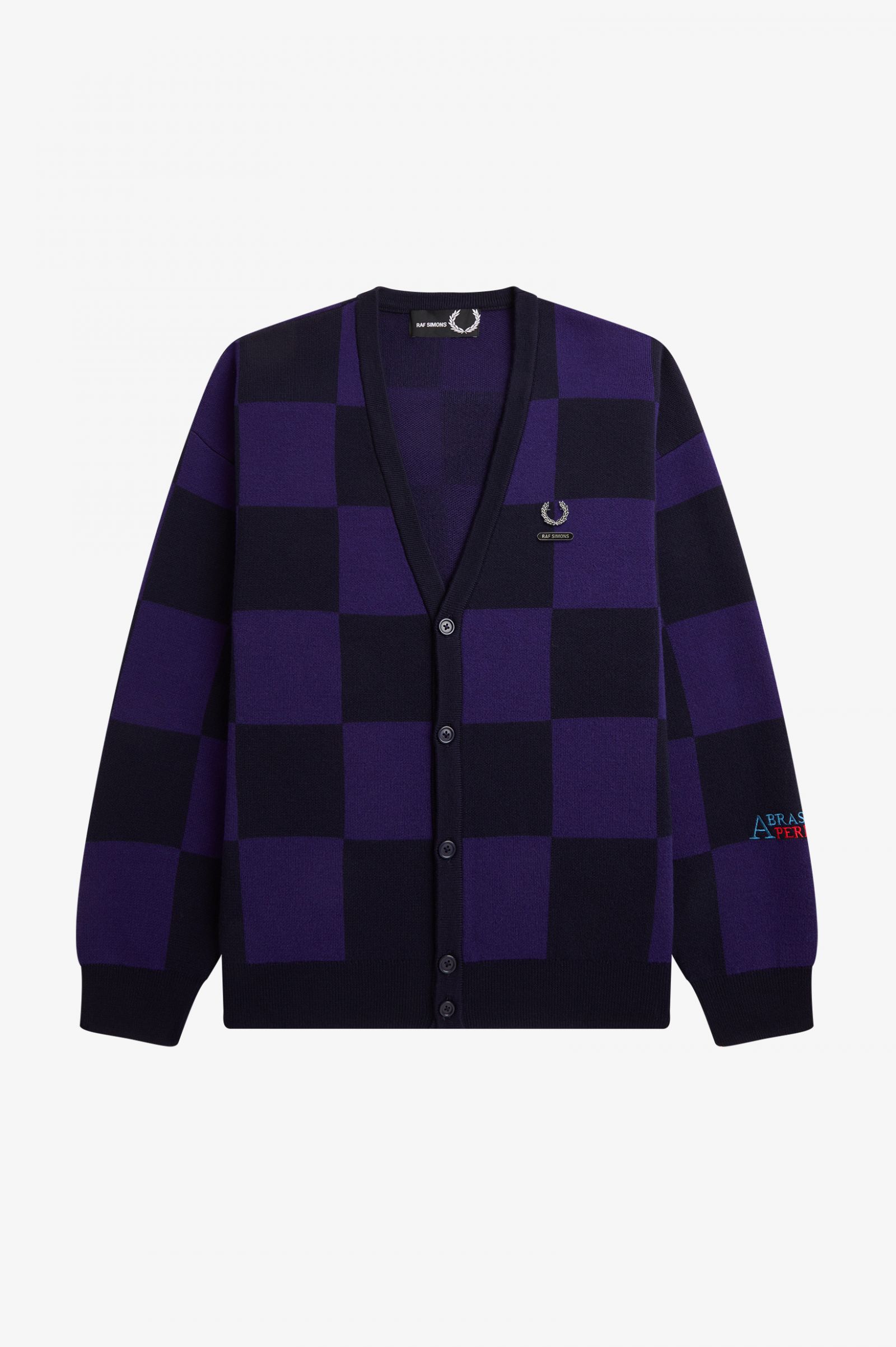 Raf SimonsChequerboard Cardigan Navy 7038621