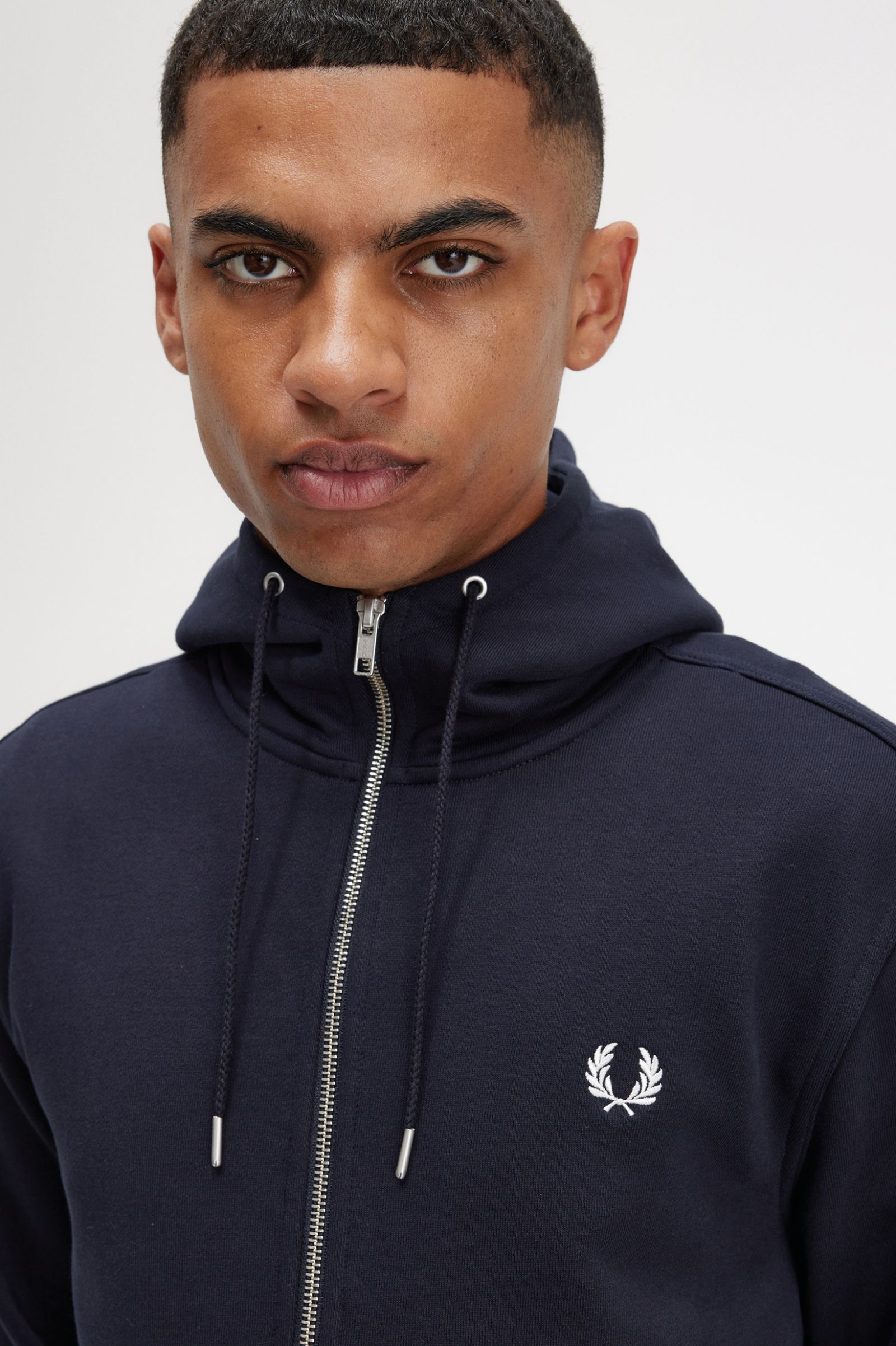 Hooded Zip Through Sweatshirt Navy 7038891