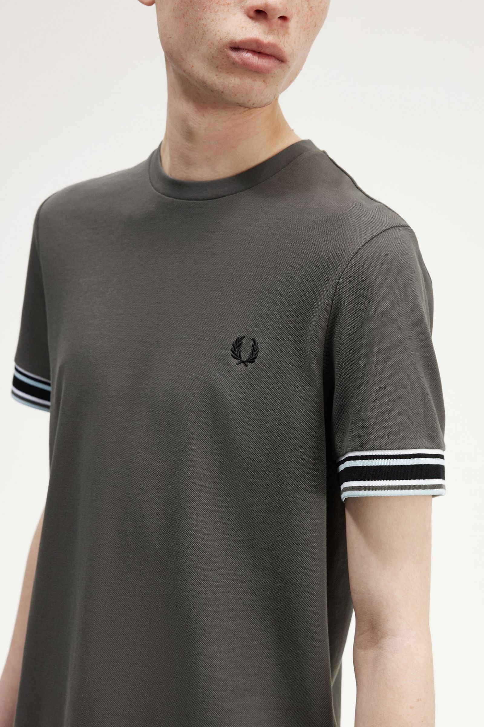 Bold Tipped Piqué T-Shirt Field Green 7038961