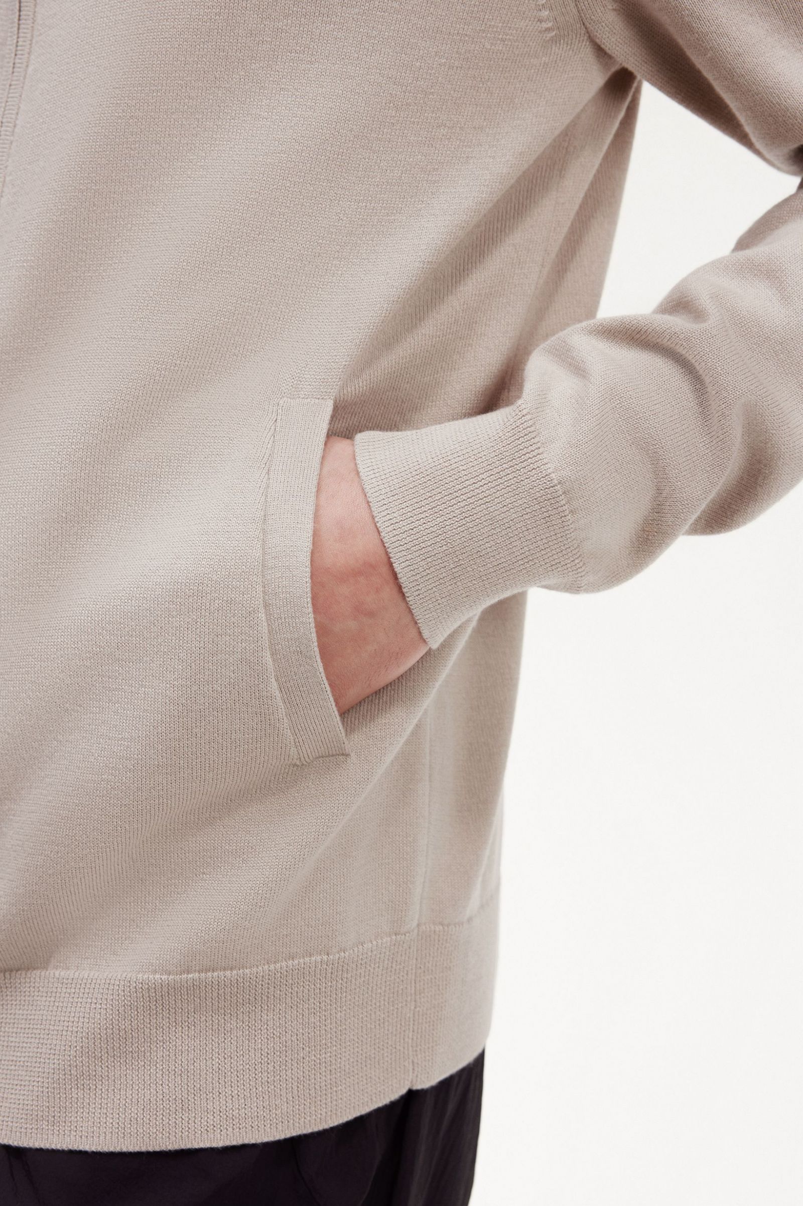 Zip Through Cardigan Dark Oatmeal 7038343