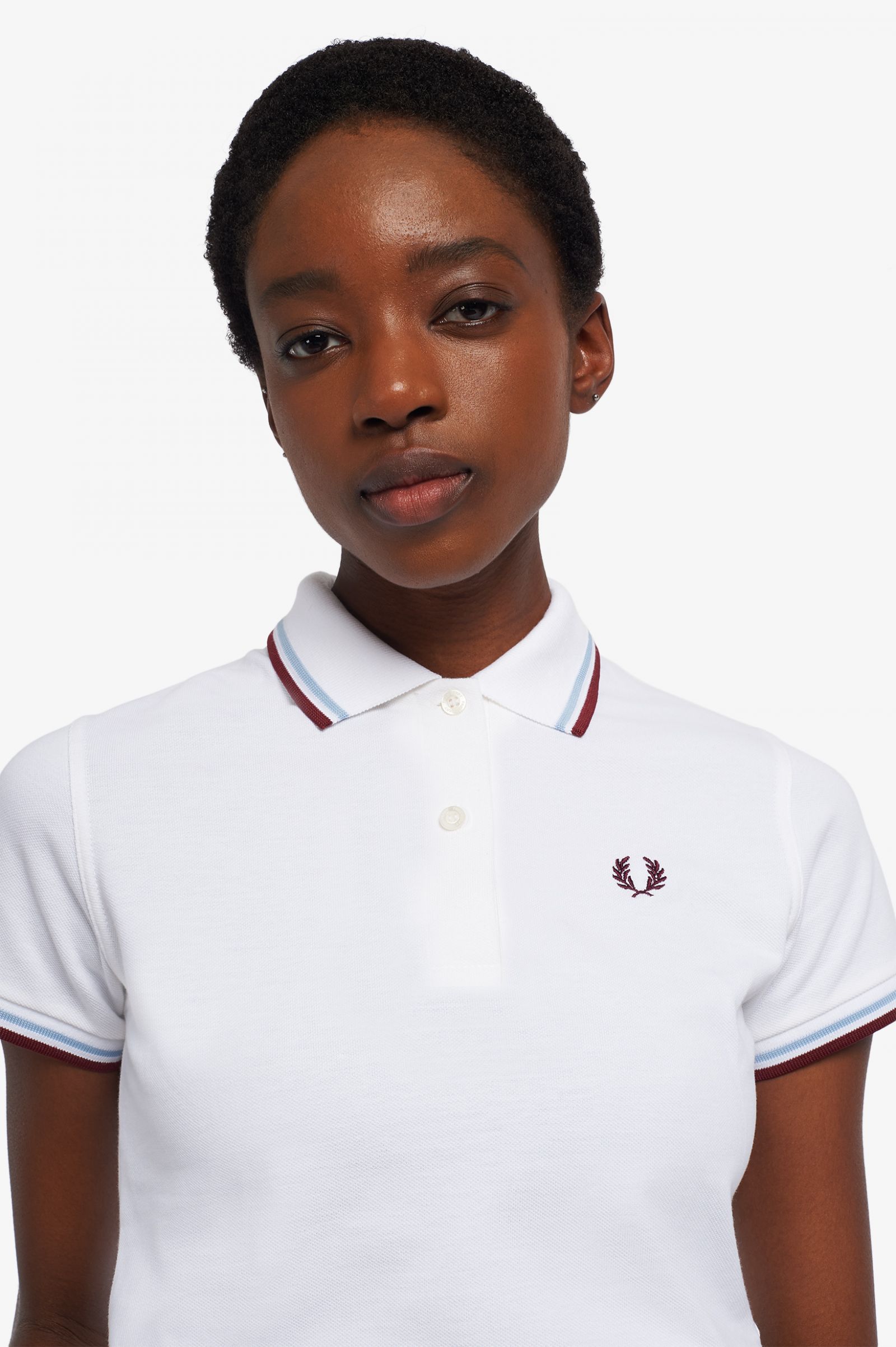 The Fred Perry ShirtG12 White / Ice / Maroon 7039454