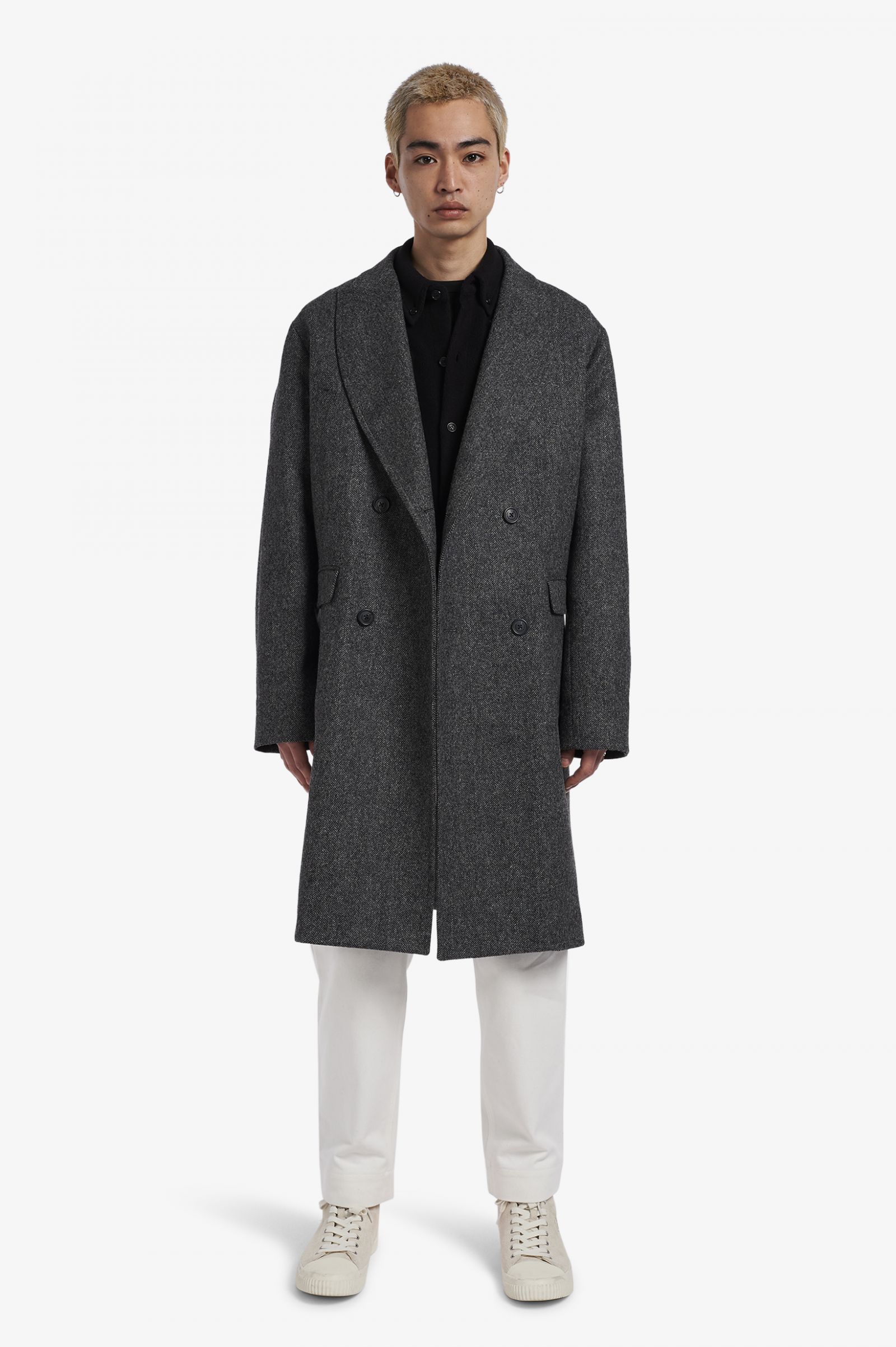 Made In EnglandDouble Breasted Topcoat Black 7037820