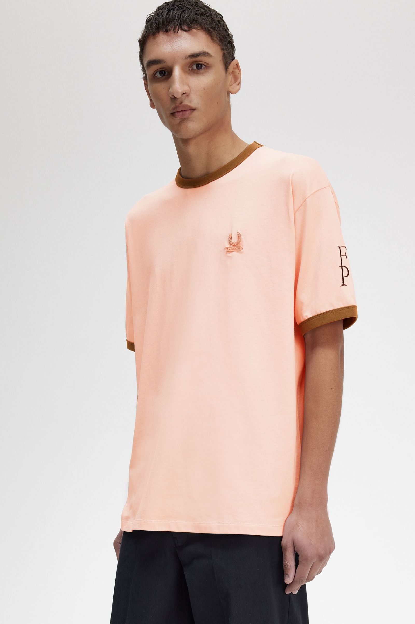 Raf SimonsContrast Trim Relaxed T-Shirt Light Misty Rose 7038622
