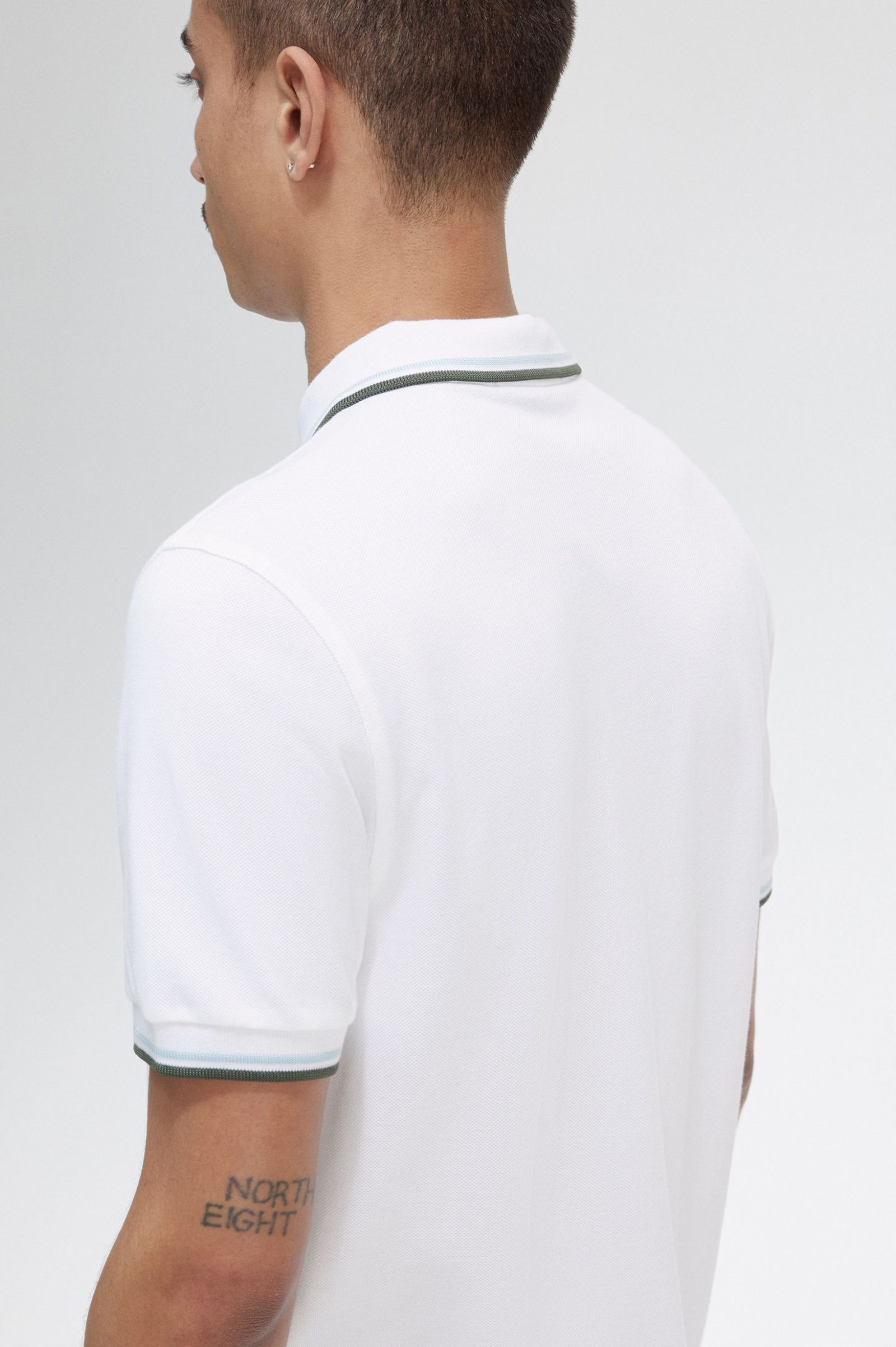 The Fred Perry ShirtM3600 White / Light Ice / Field Green 7038611