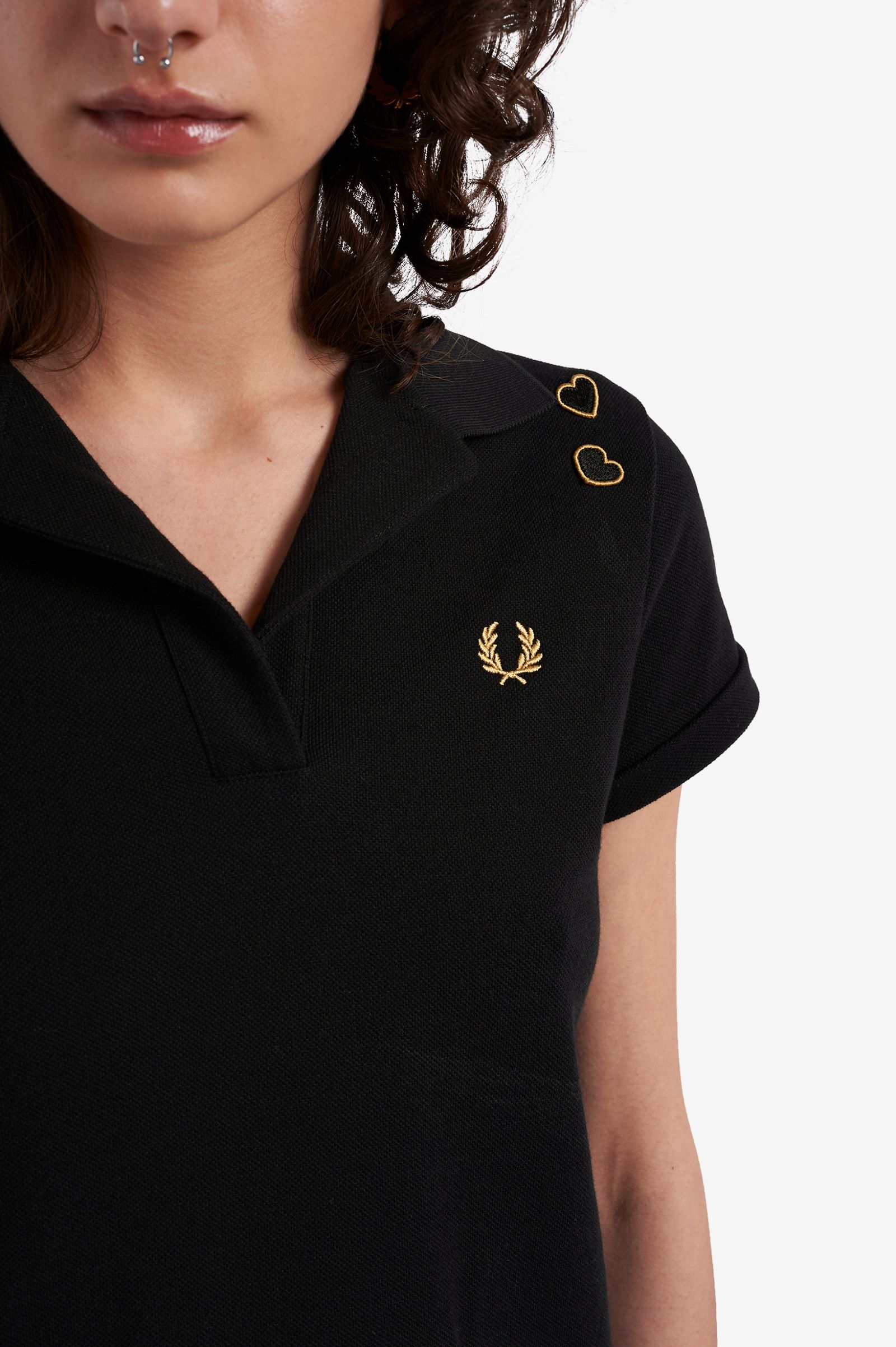 Amy Winehouse FoundationOpen-Collar Piqué Shirt Black 7037929