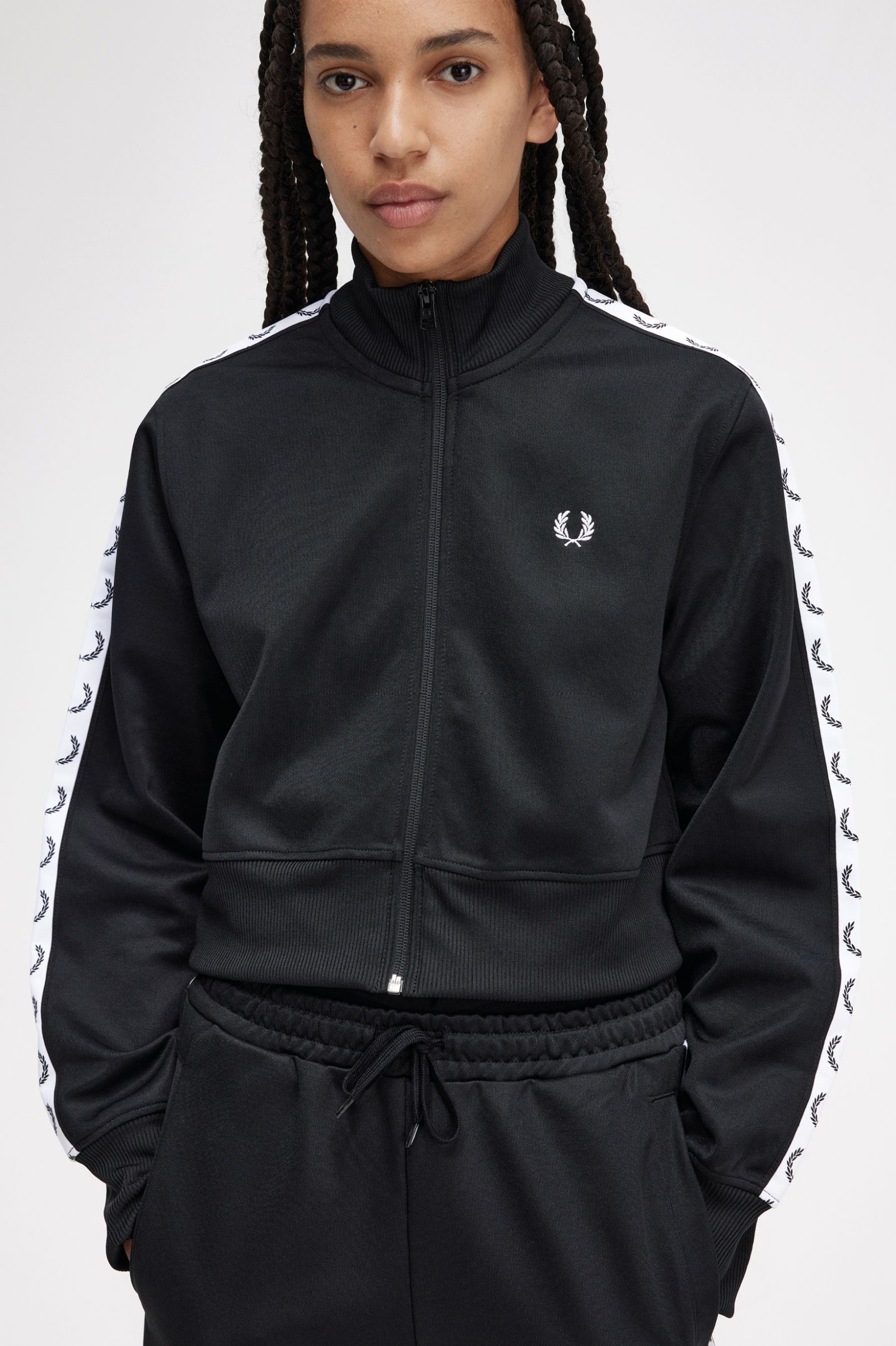 Cropped Taped Track Jacket Black 7039274