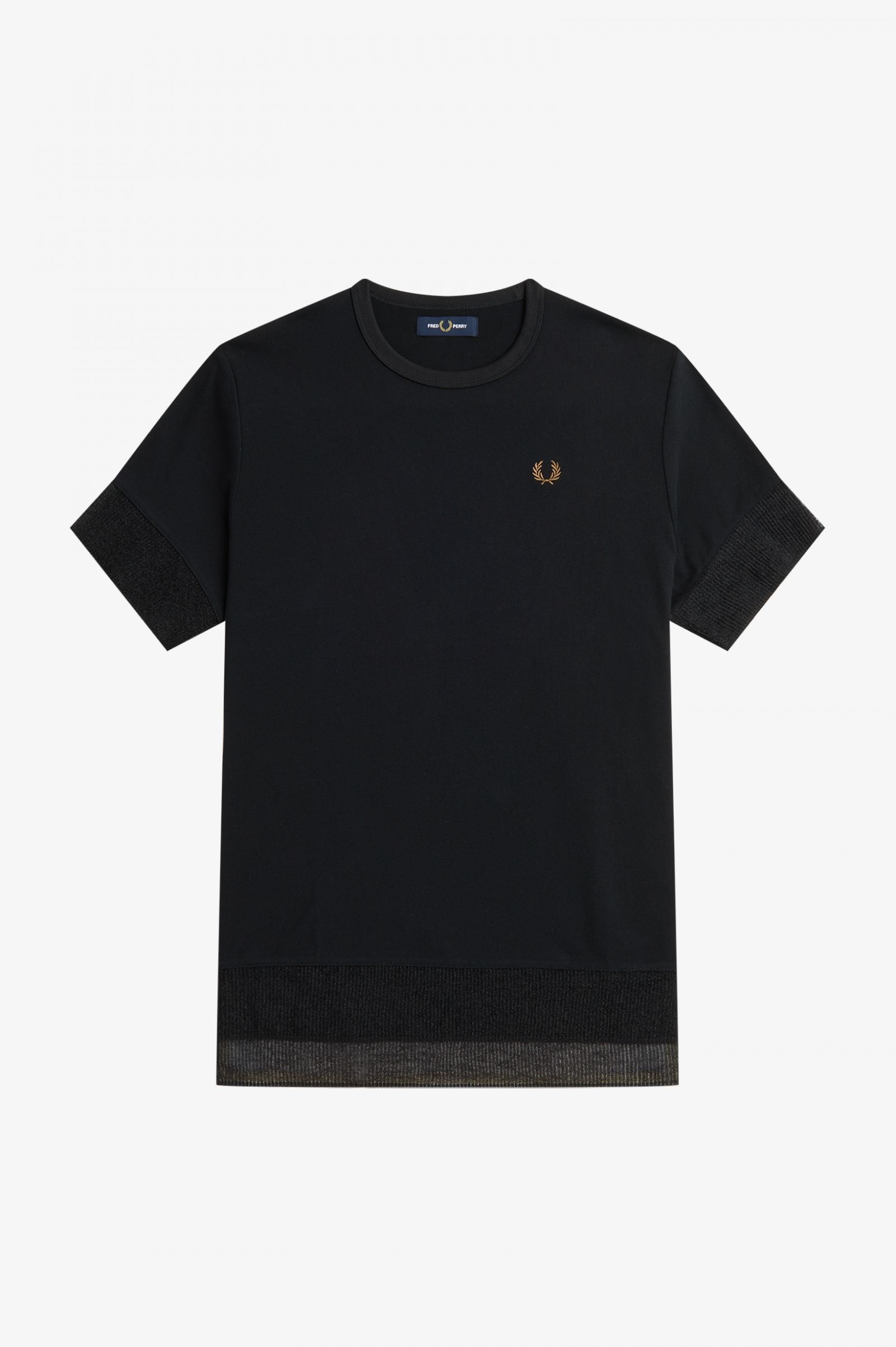 Sheer Trim Piqué T-Shirt Black 7039438